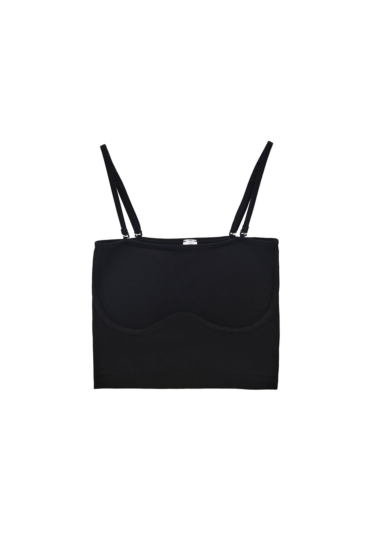 Jacquard Strapless Sleeveless Top - Black