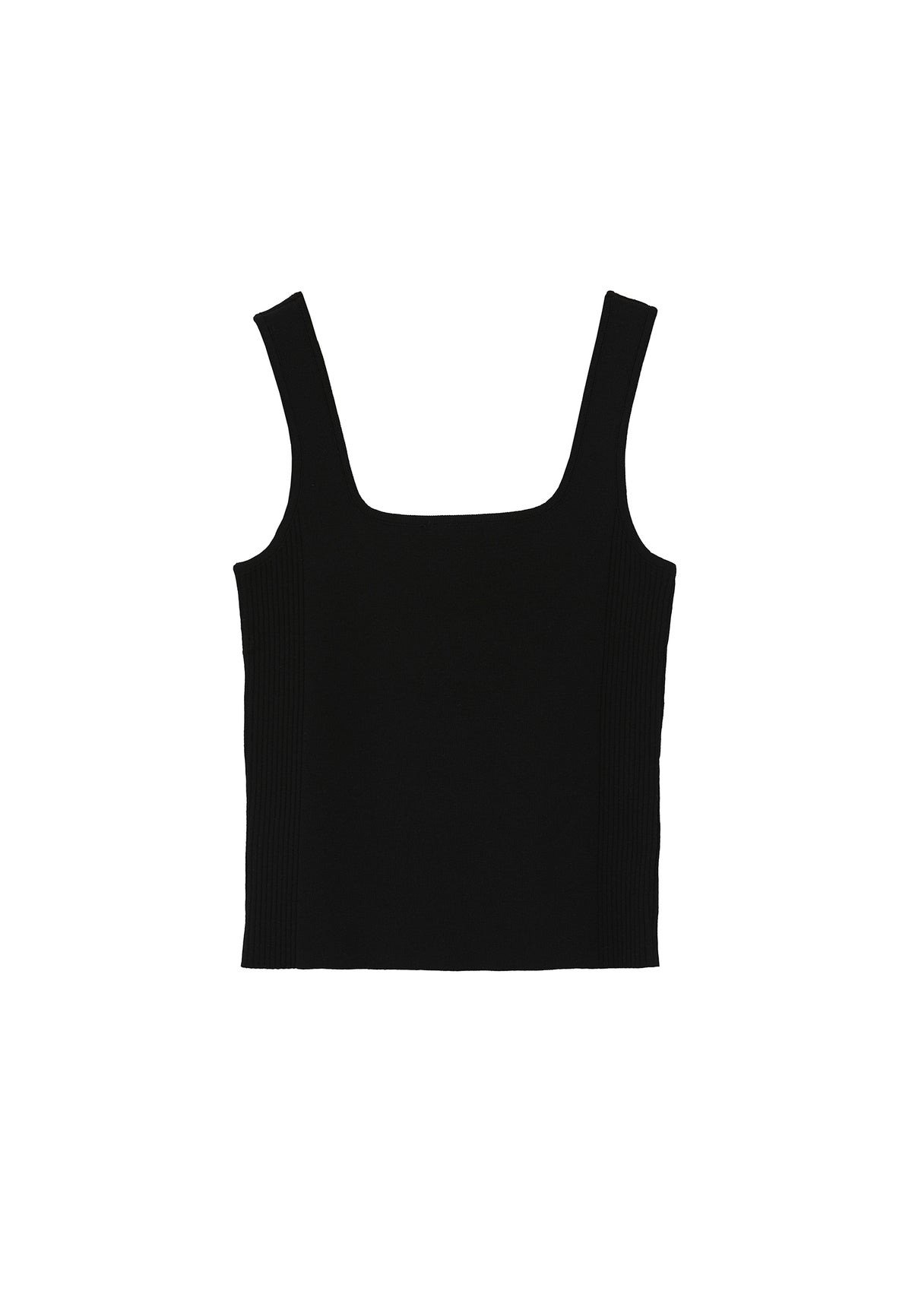 U Neck Sleeveless Tank Top - Black