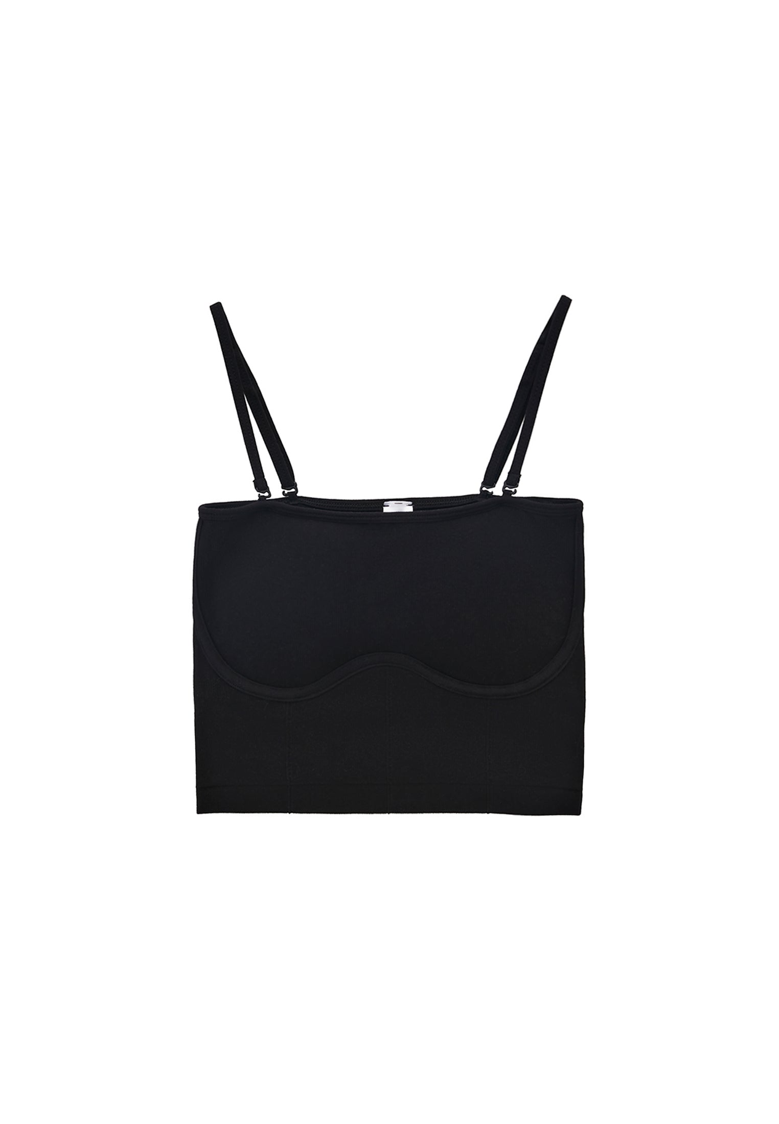 Jacquard Strapless Sleeveless Top - BLACK