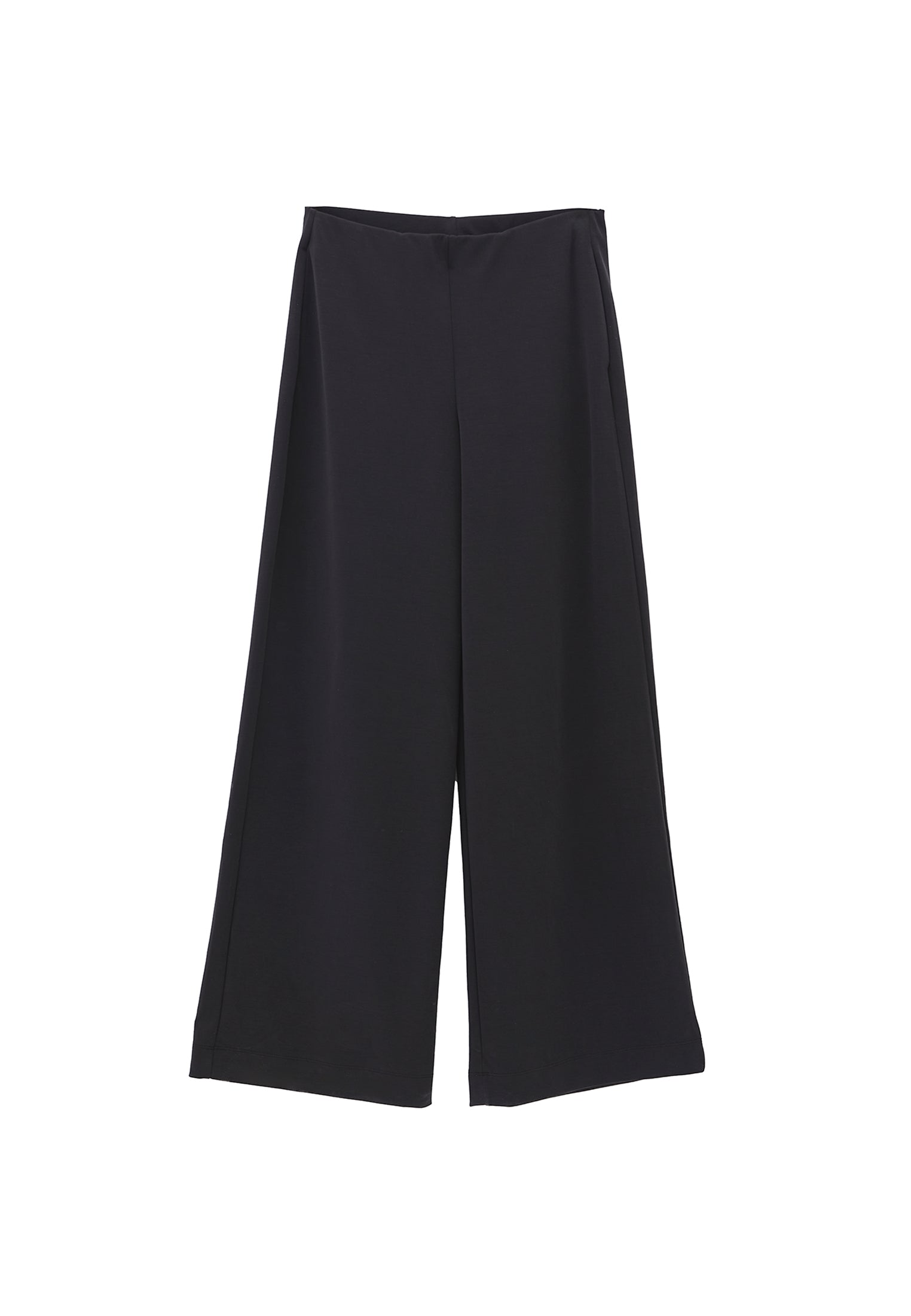 Modal content wide leg pants - BLACK