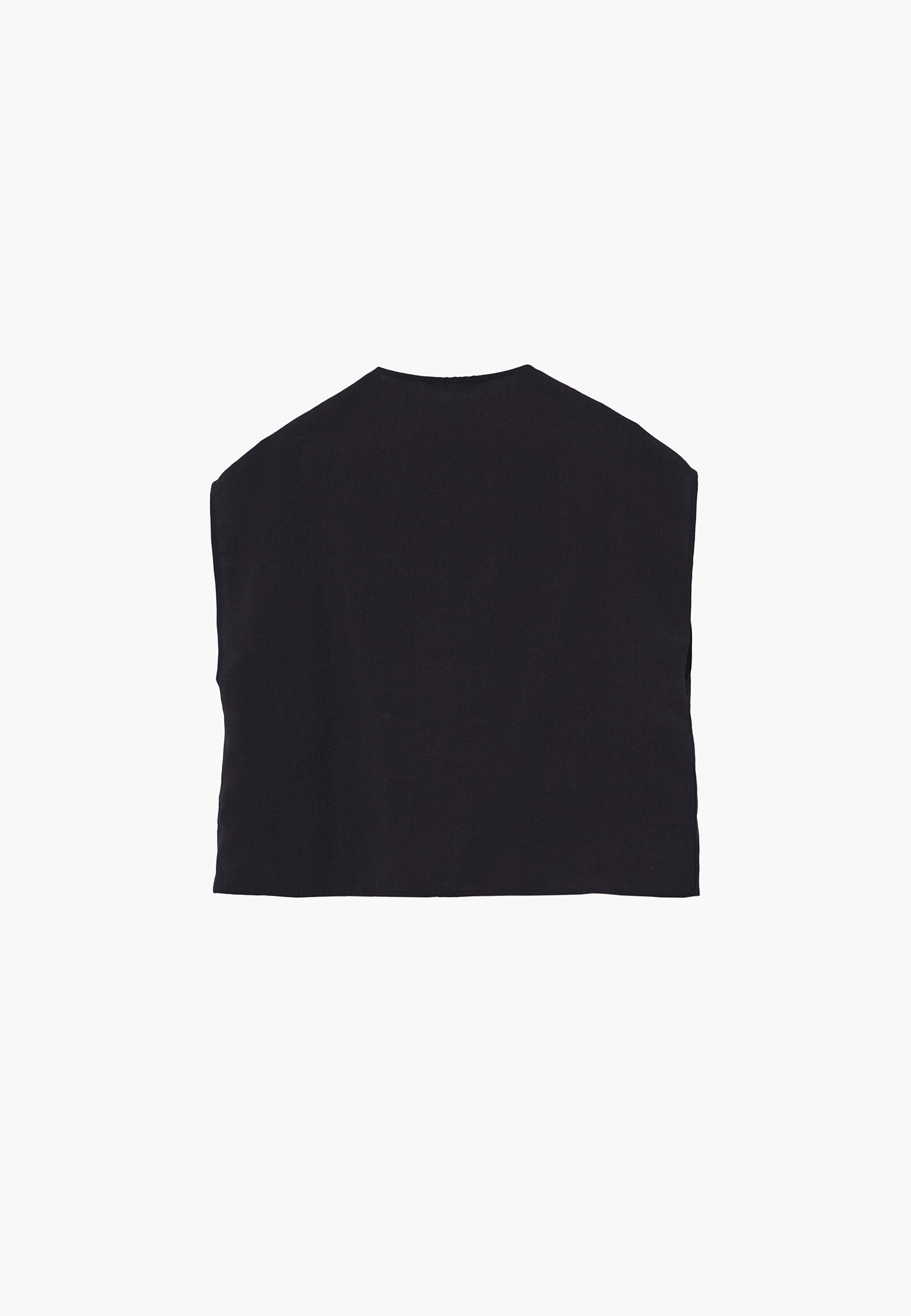 Loose Blouse With Boat Neck And Button Details - BLACK