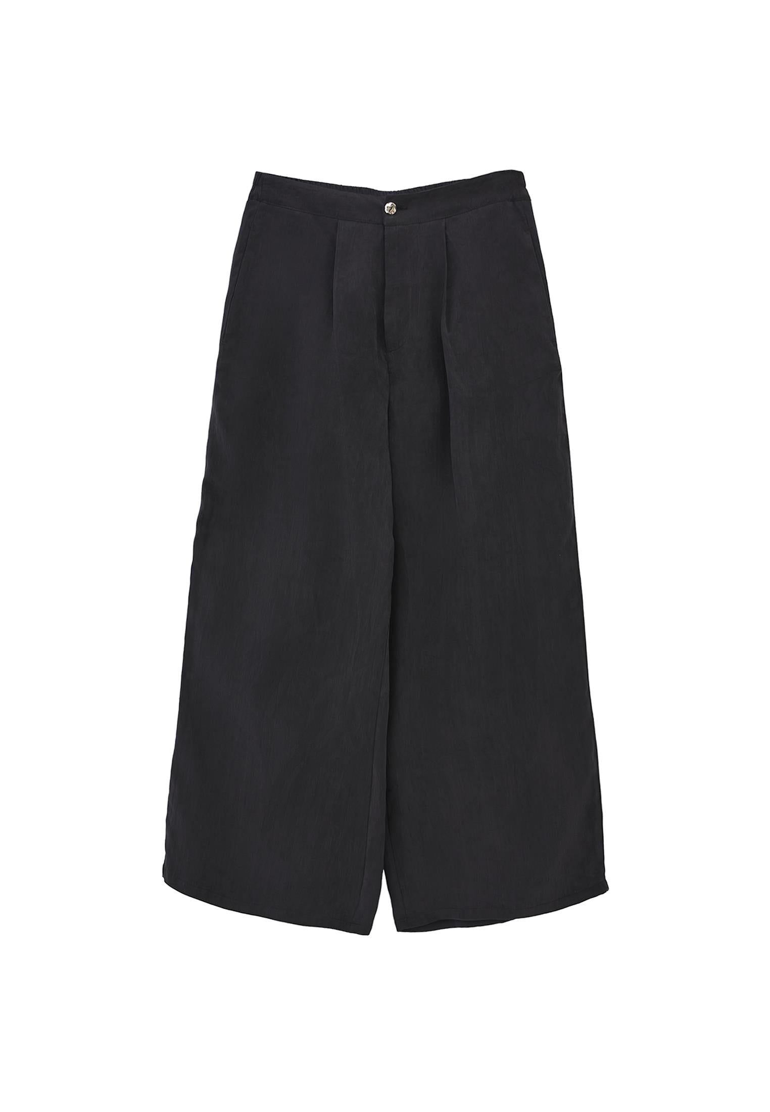 بنطلون مستقيم بخصر عال جداً - أسود