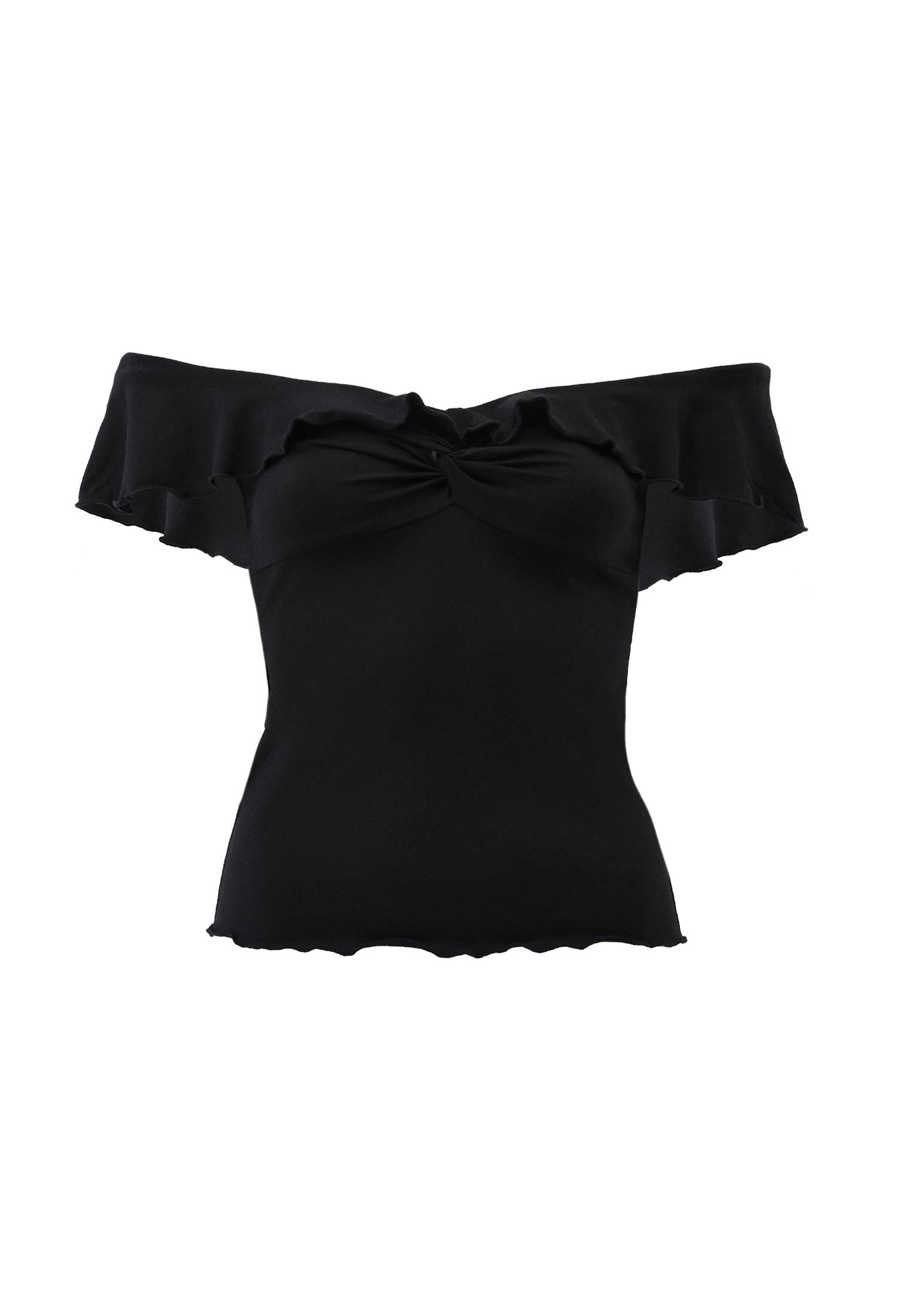 Asymmetric Blouse - BLACK