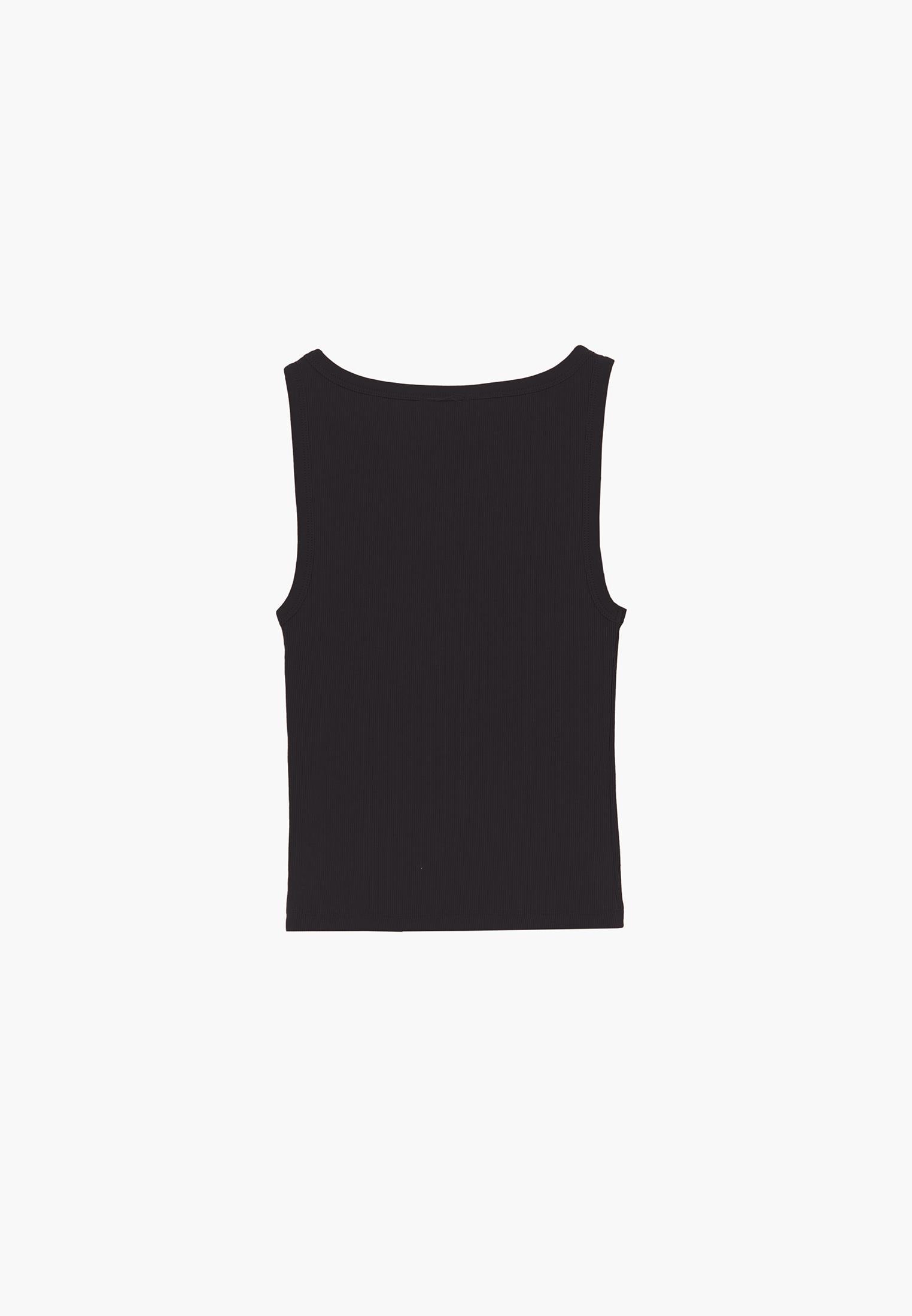 Boat Neck Tank Top - BLACK