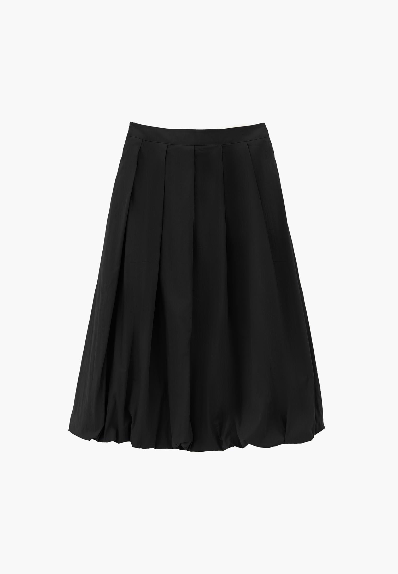 Balloon Form Long Skirt - BLACK