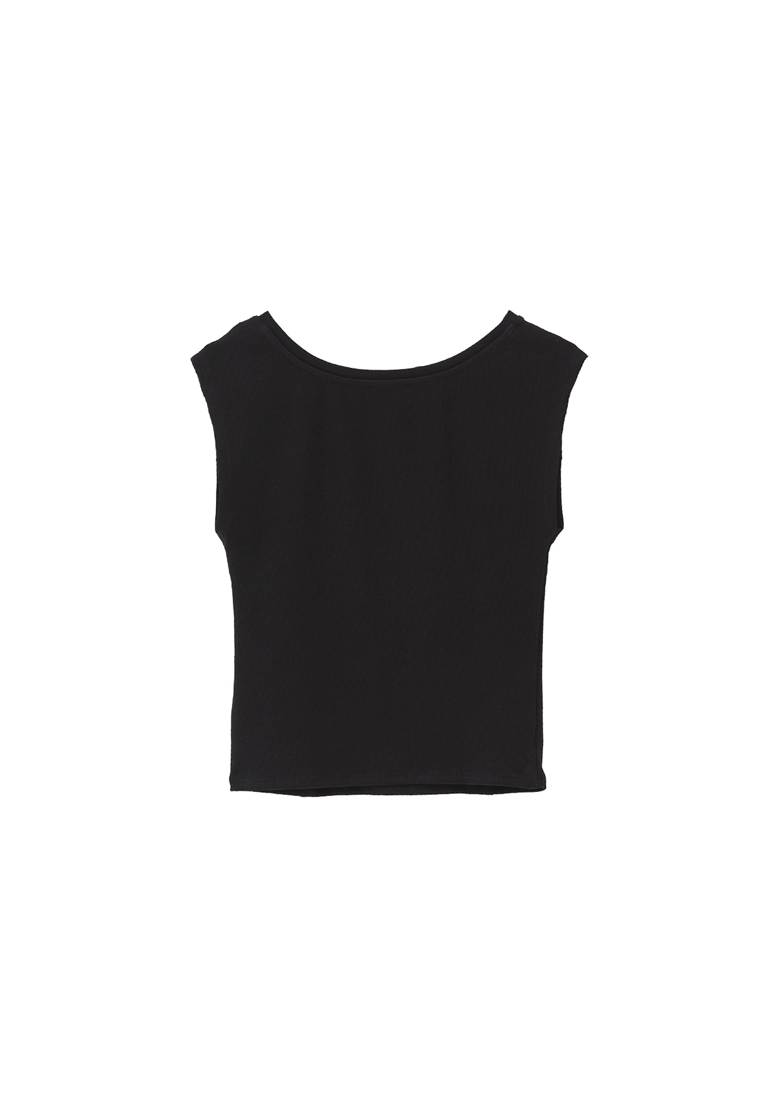 Boat Neck T-Shirt - BLACK
