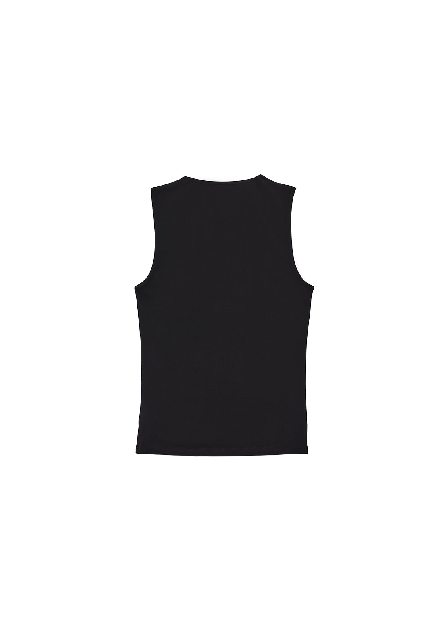 Square Neck Bodycon Standard Tank Top - BLACK