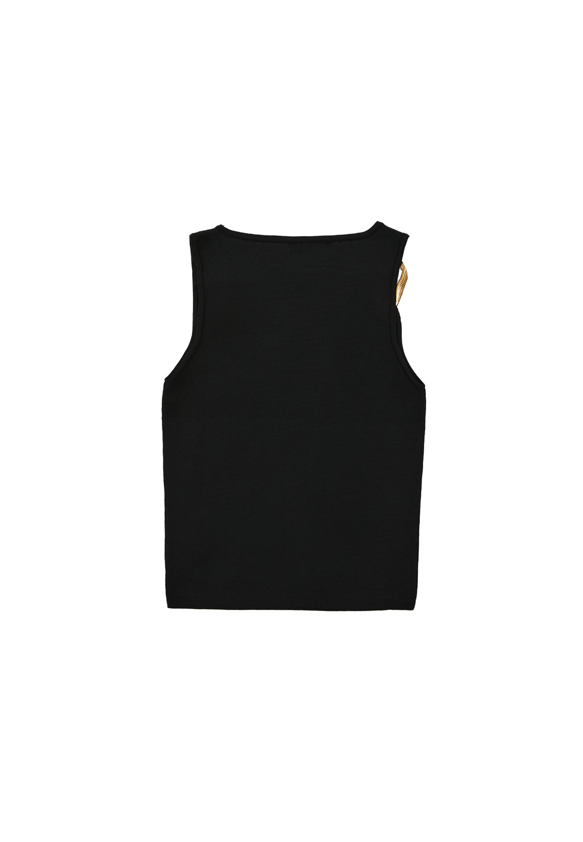Buckled Crew Neck Tank Top - Black