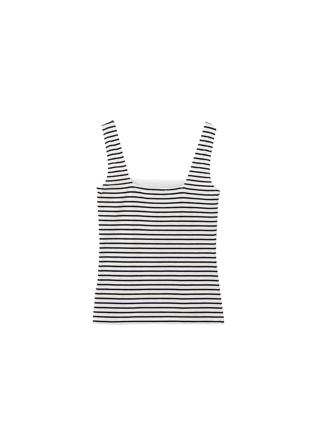Square Neck Tank Top - Black/White