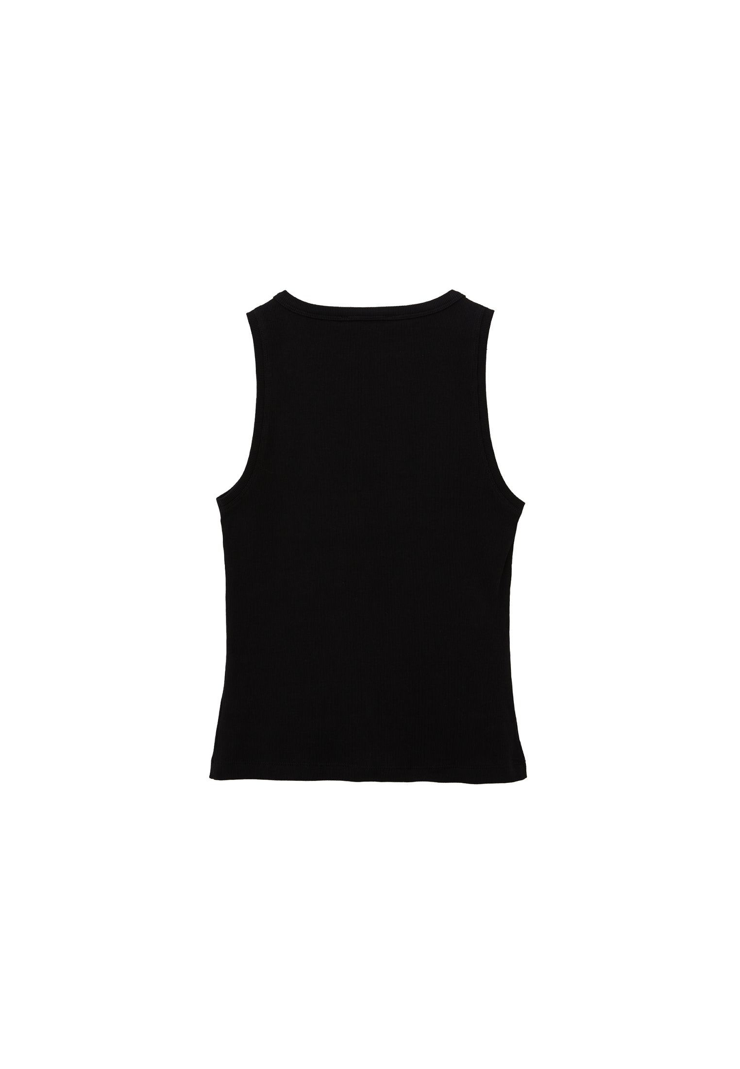 Sleeveless Tank Top With Crew Neck - BLACK