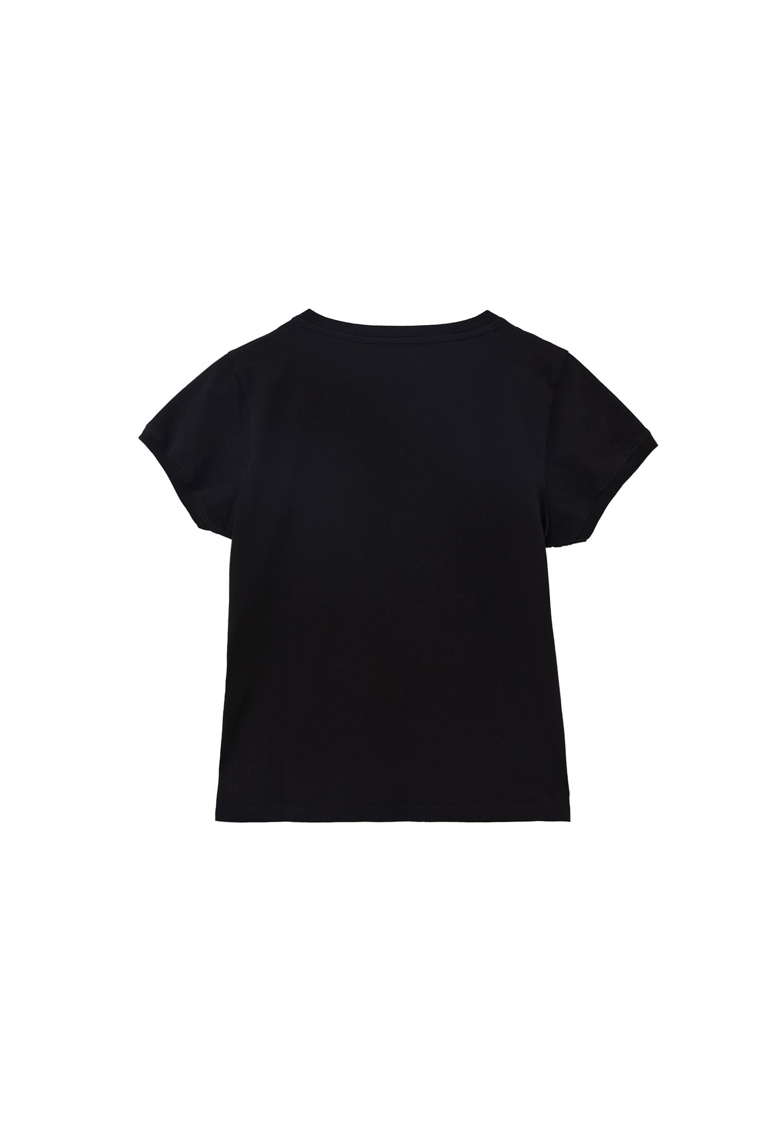 Crew Neck Short Sleeve T-Shirt - BLACK
