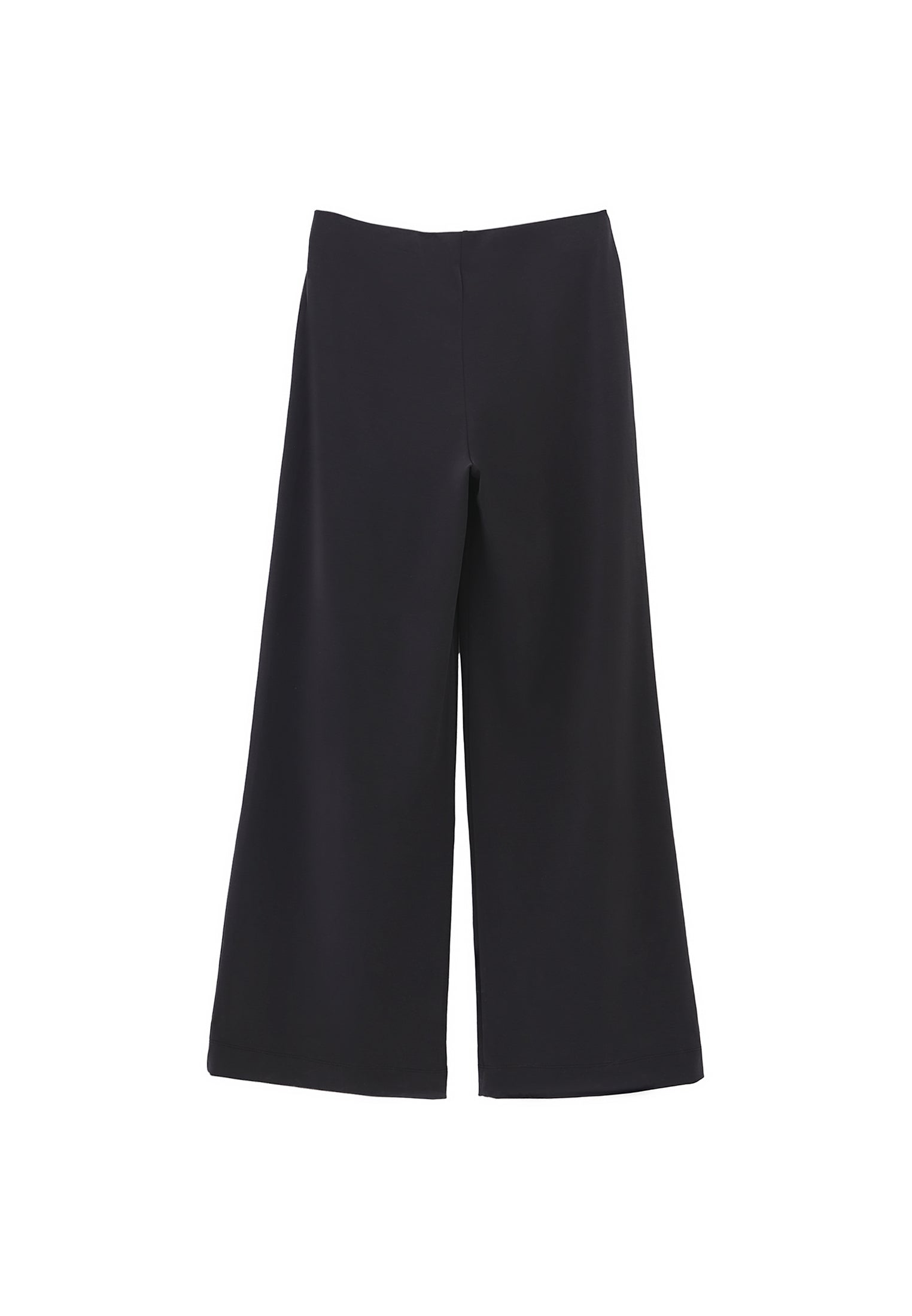Modal content wide leg pants - BLACK