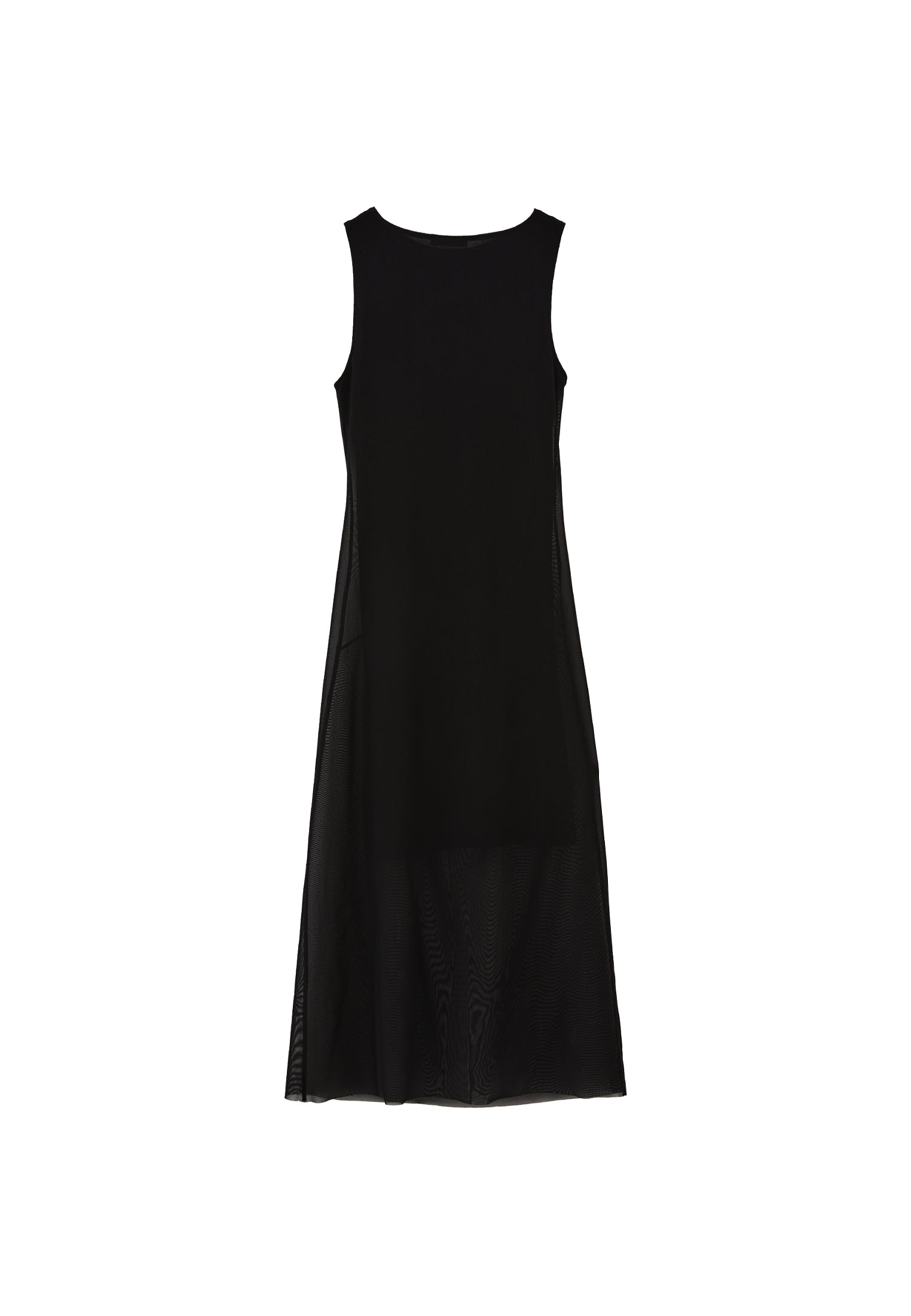 Mesh Long Dress - BLACK