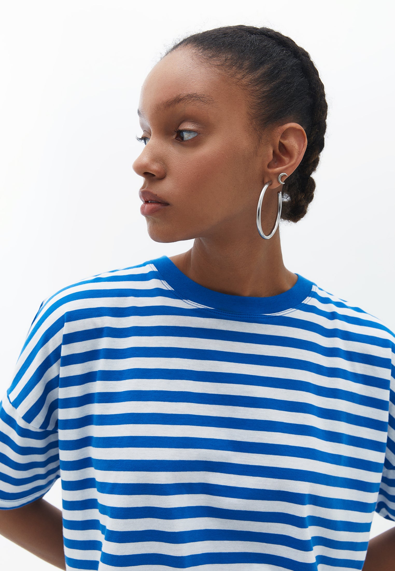 Oversize tunic t-shirt - BLUE STRIPE