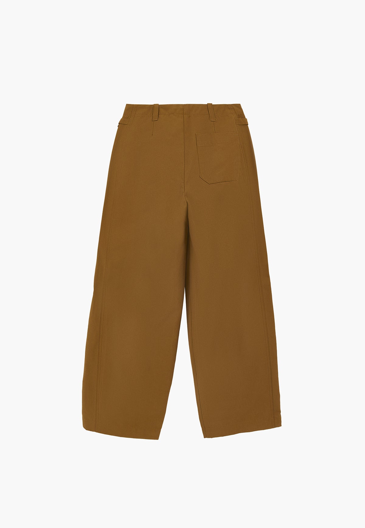 Straight Leg Pants with Ultra High Waist and Belt Detail - BRONZE BROWN