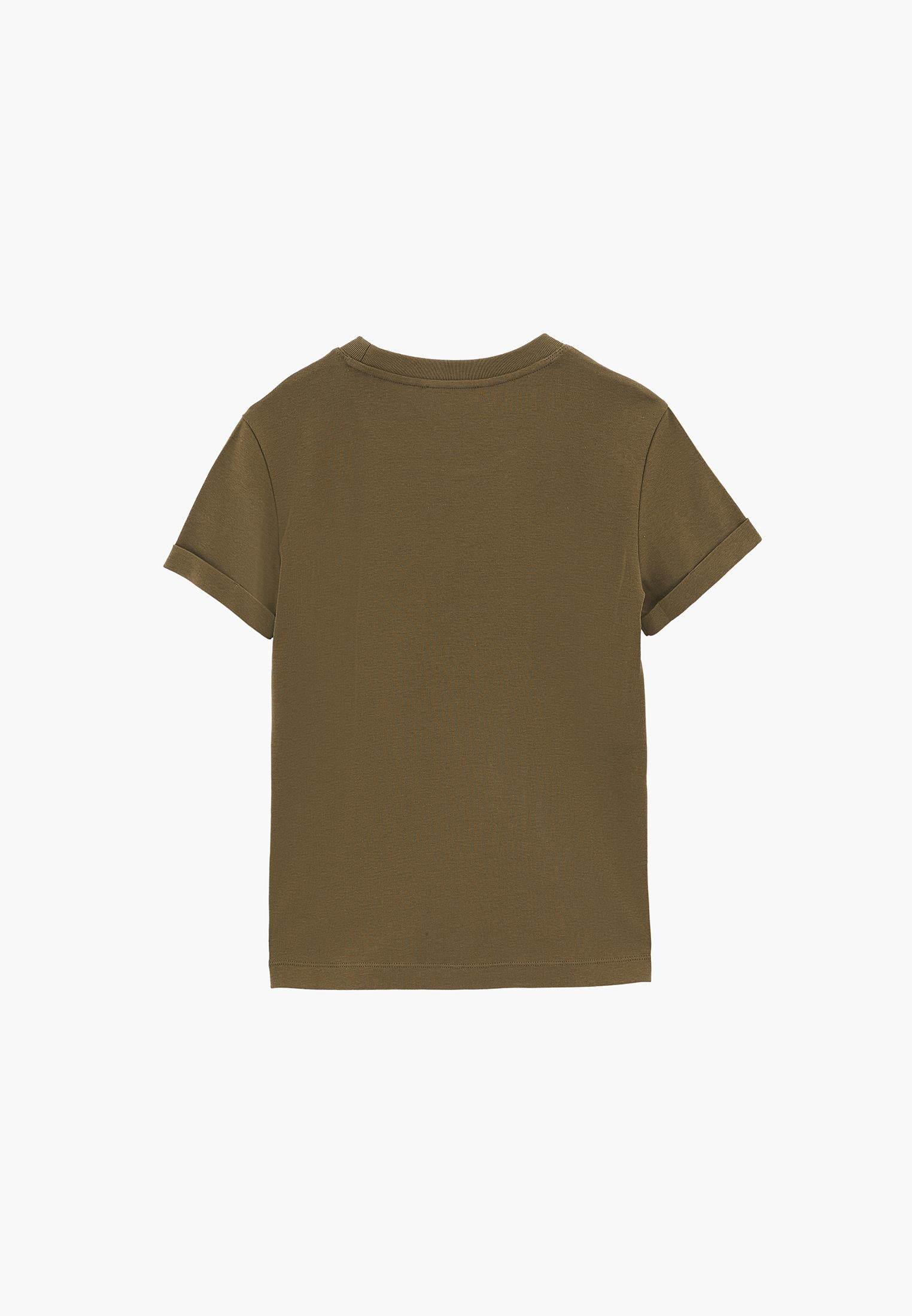 Women's Crew Neck Short Sleeve T-Shirt - BURNT OLIVE