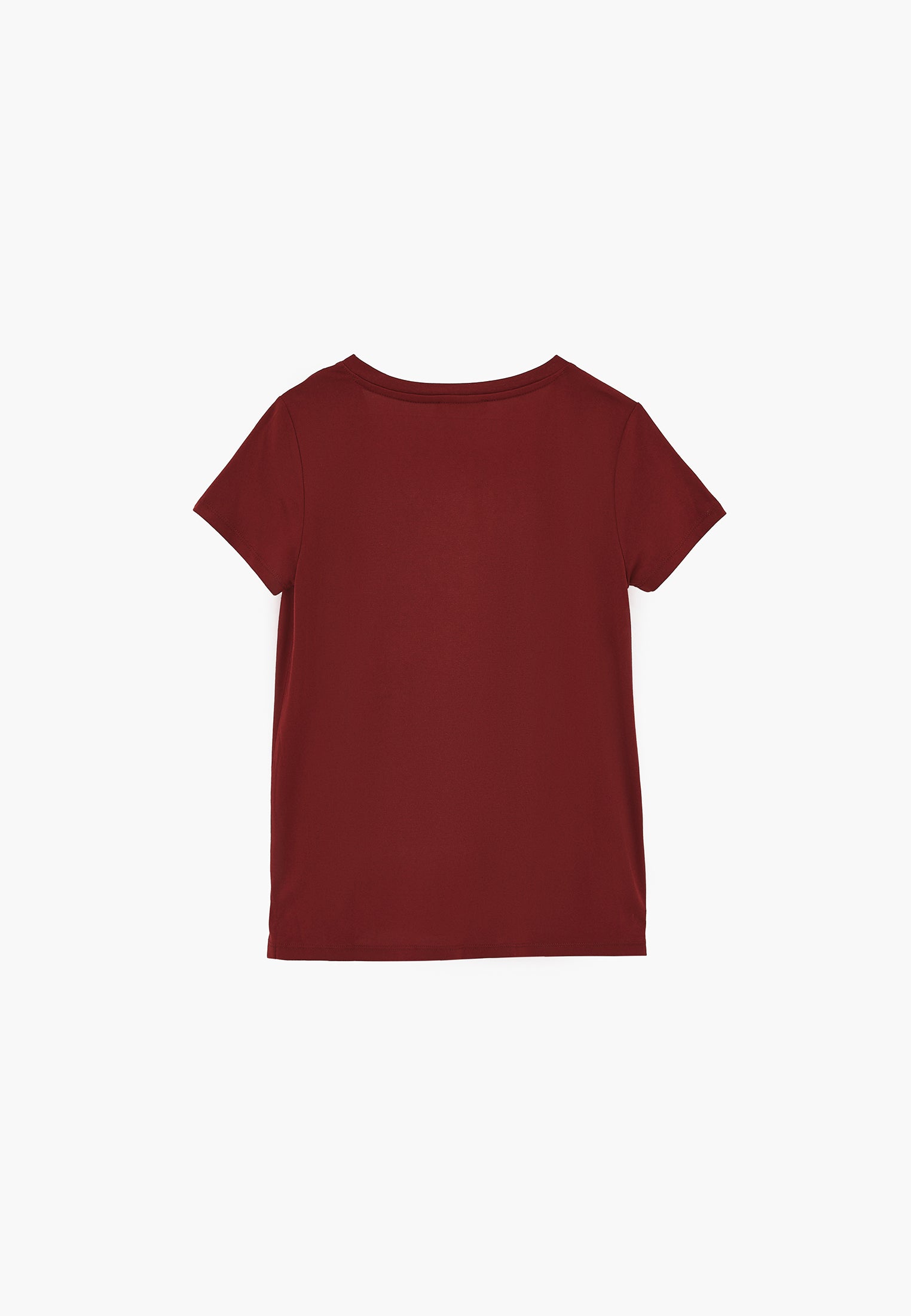 Short Sleeve V Neck T-Shirt - CABERNET