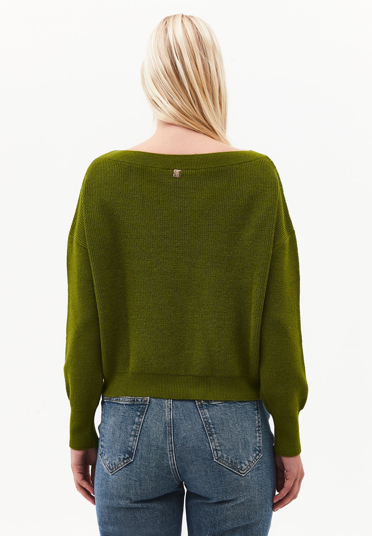 Boat Neck Loose Sweater - CALLA GREEN