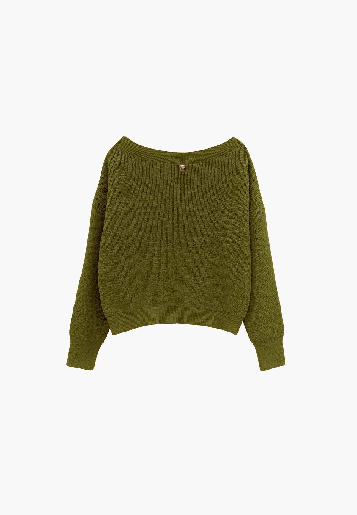 Boat Neck Loose Sweater - CALLA GREEN