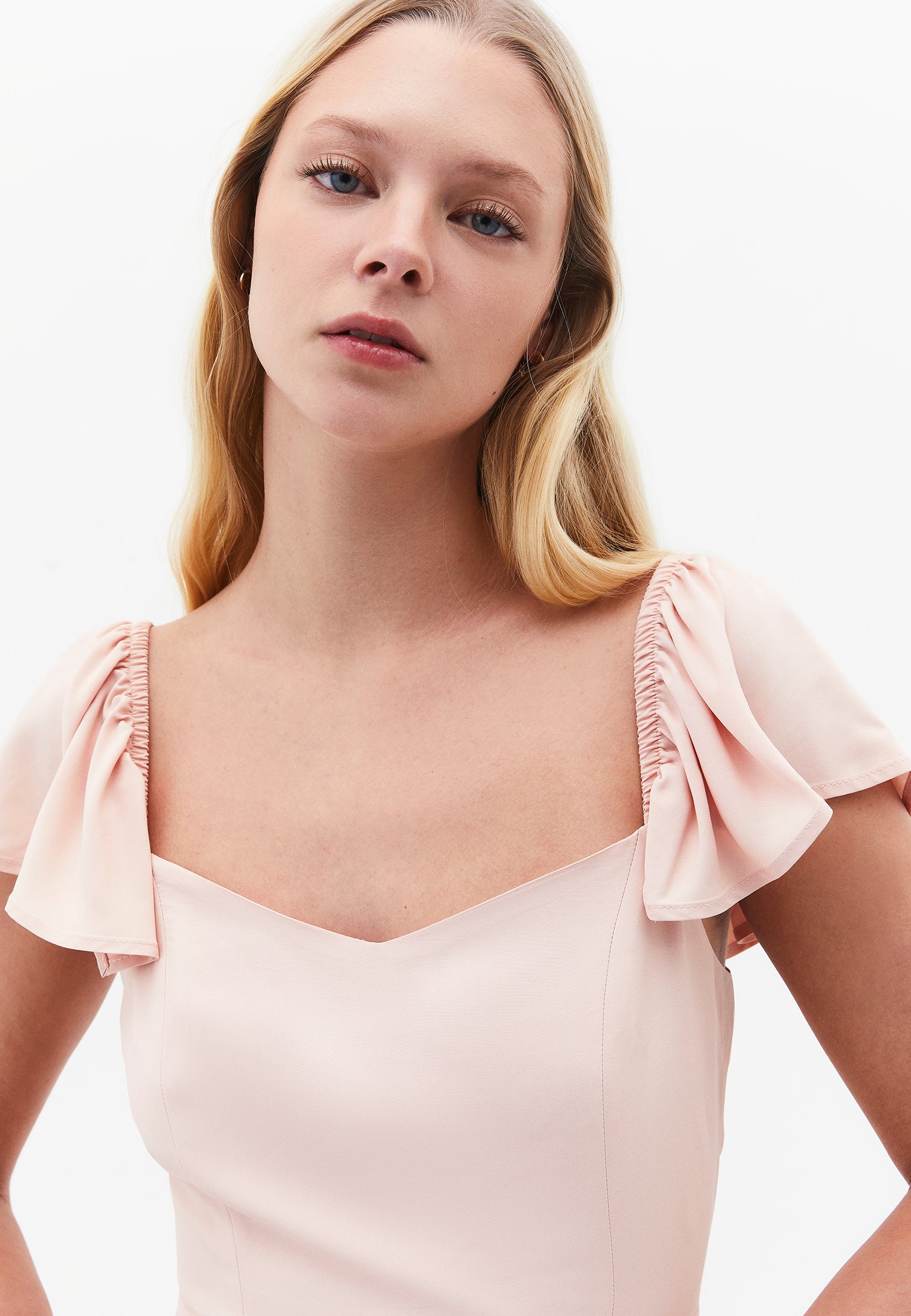 Sweetheart Neckline Midi Dress - CAMEO ROSE