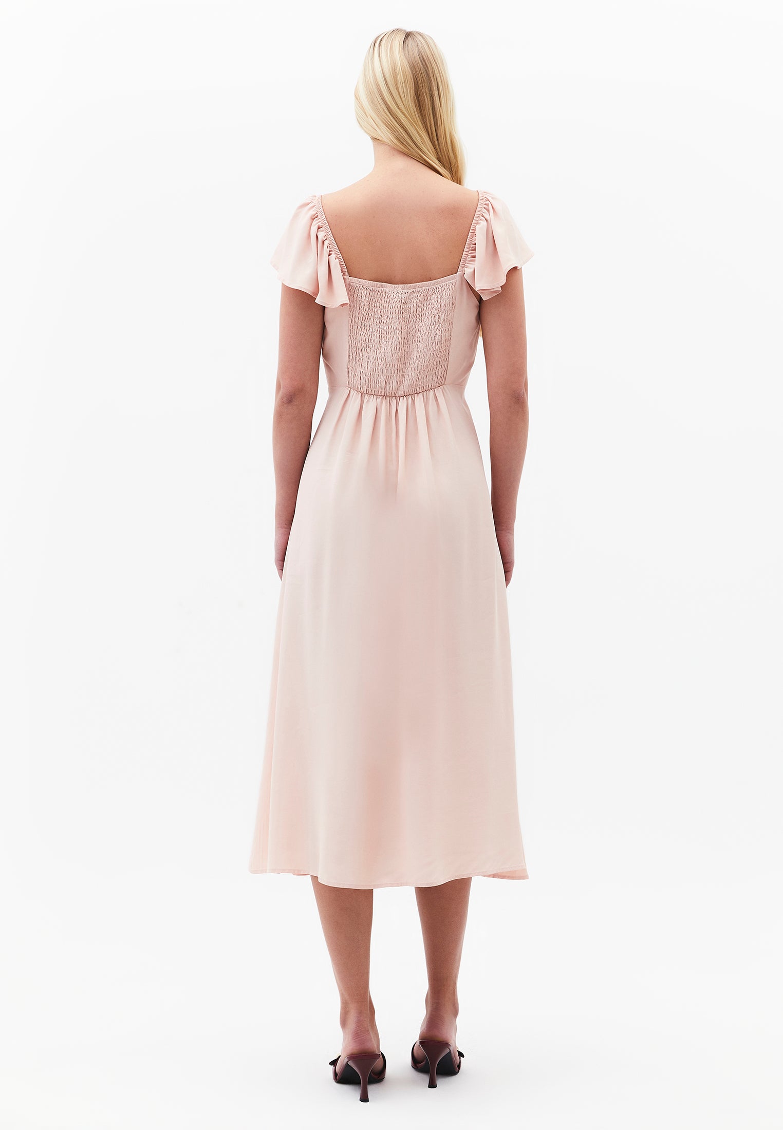 Sweetheart Neckline Midi Dress - CAMEO ROSE