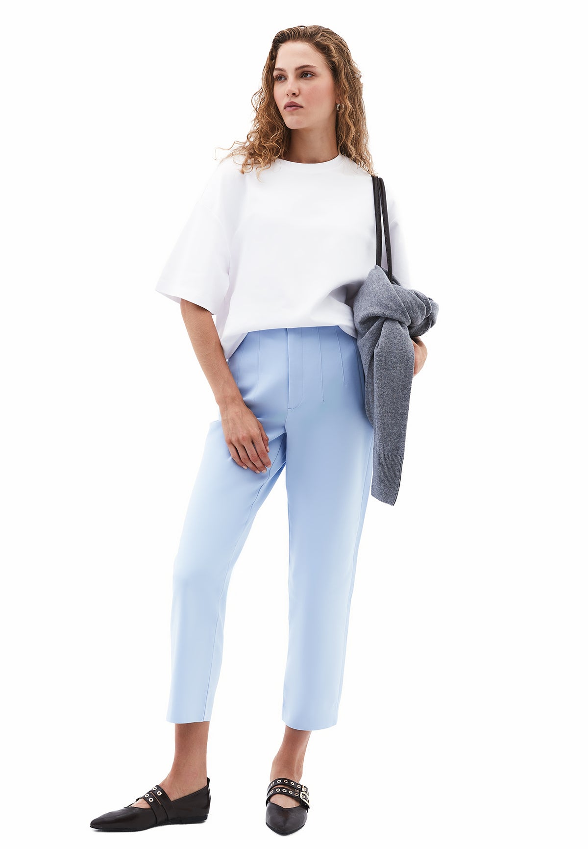 Ultra High Waist Carrot Pants - Blue
