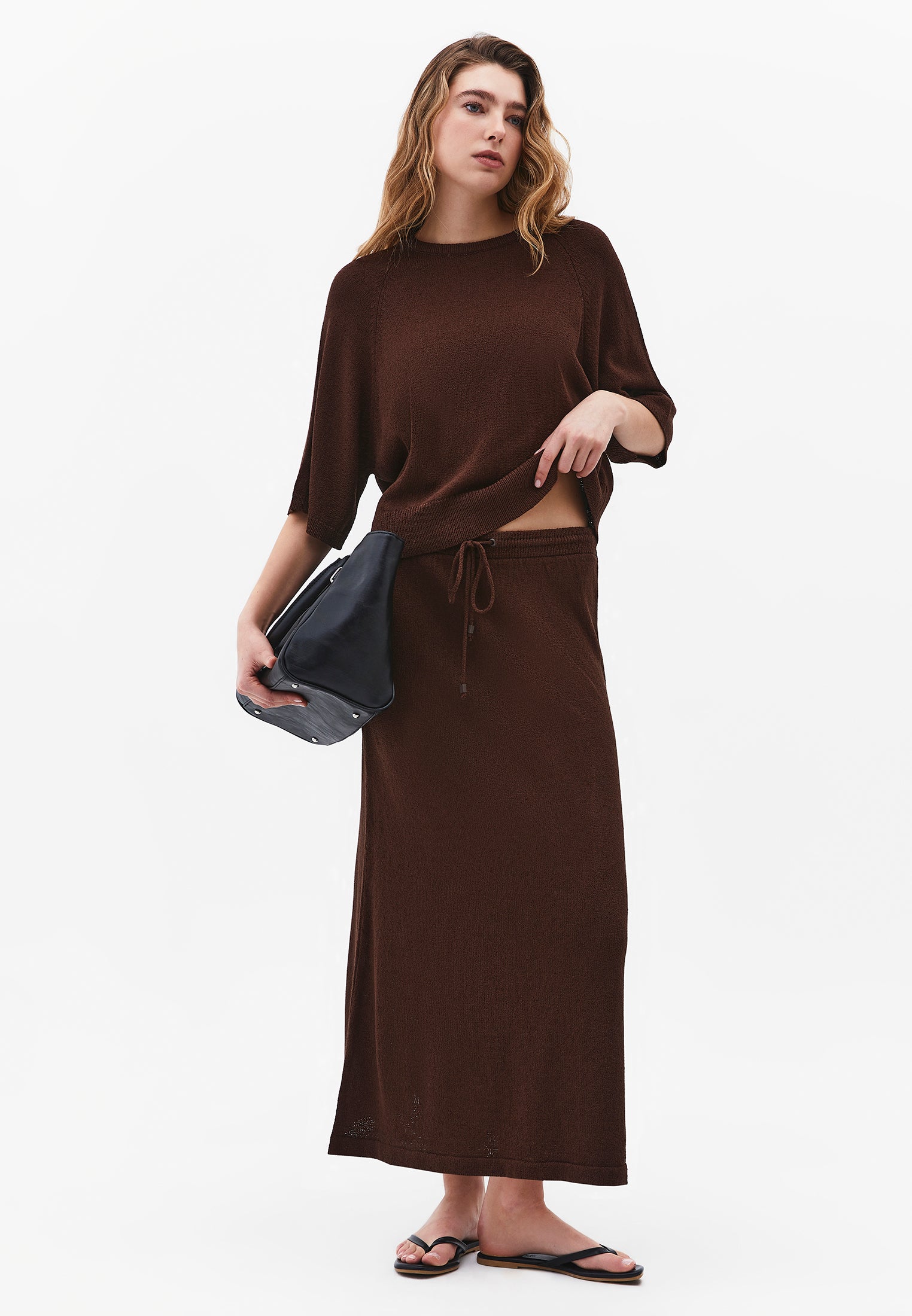 Flared Normal Waist Skirt - CHICORY COFFEE