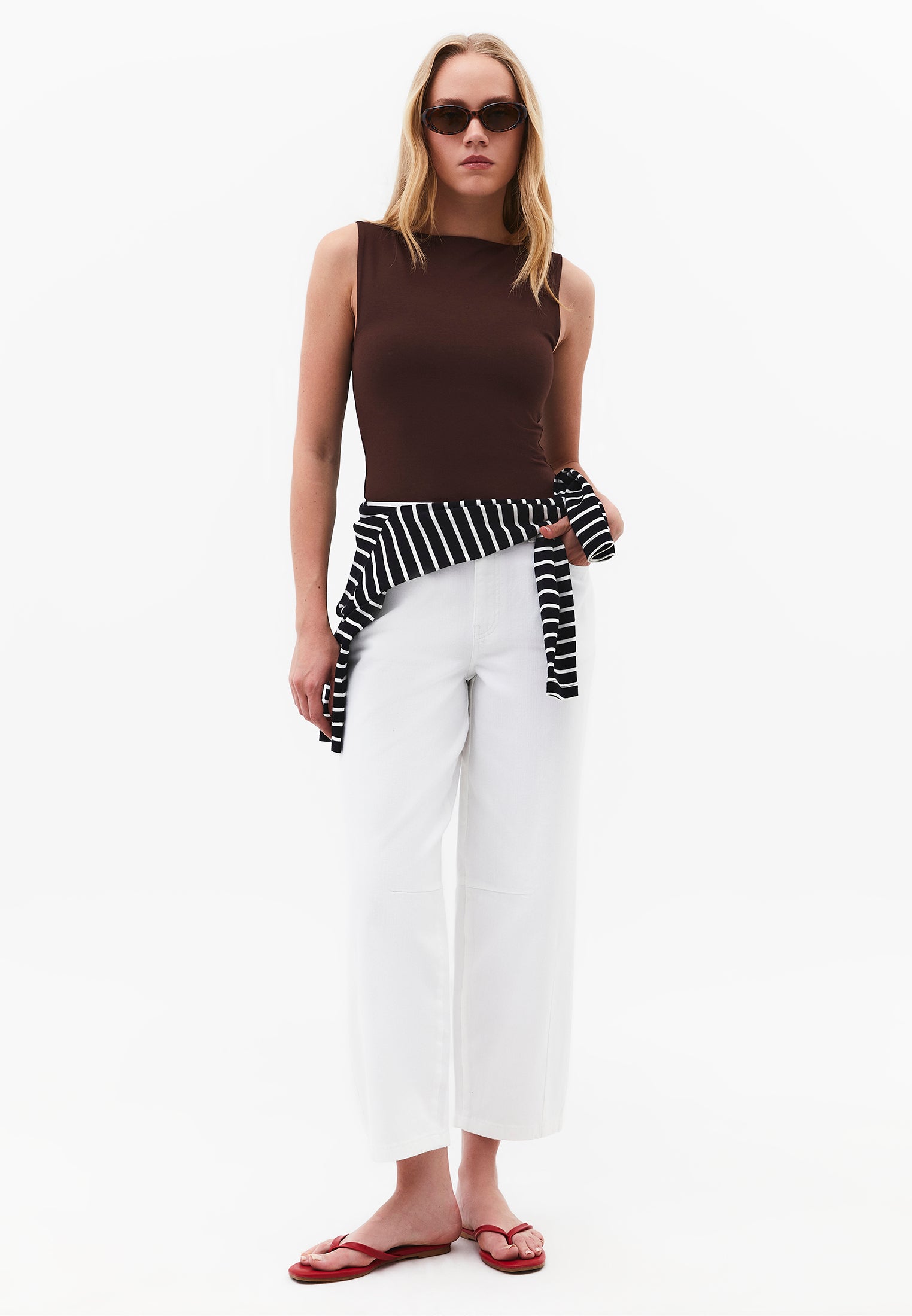 Boat Neck Tank Top - CHICORY COFFEE