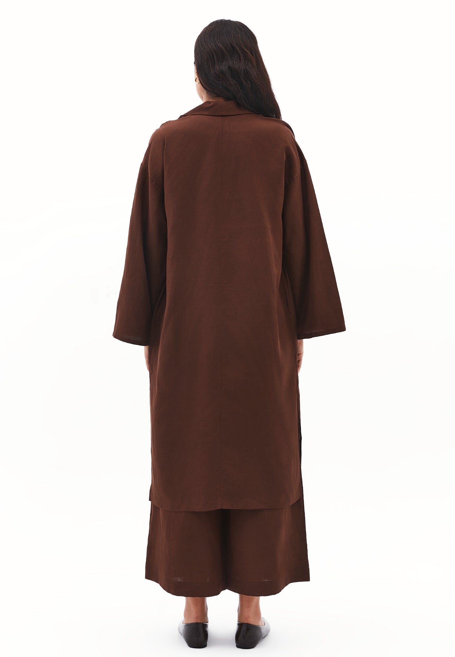 Shawl collar kimono - CHICORY COFFEE
