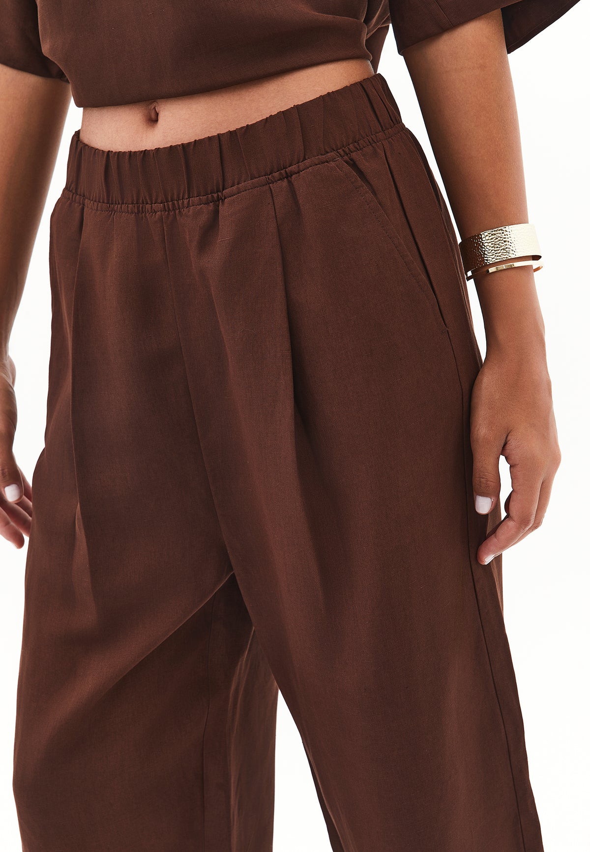 Balloon Form Pants - Brown