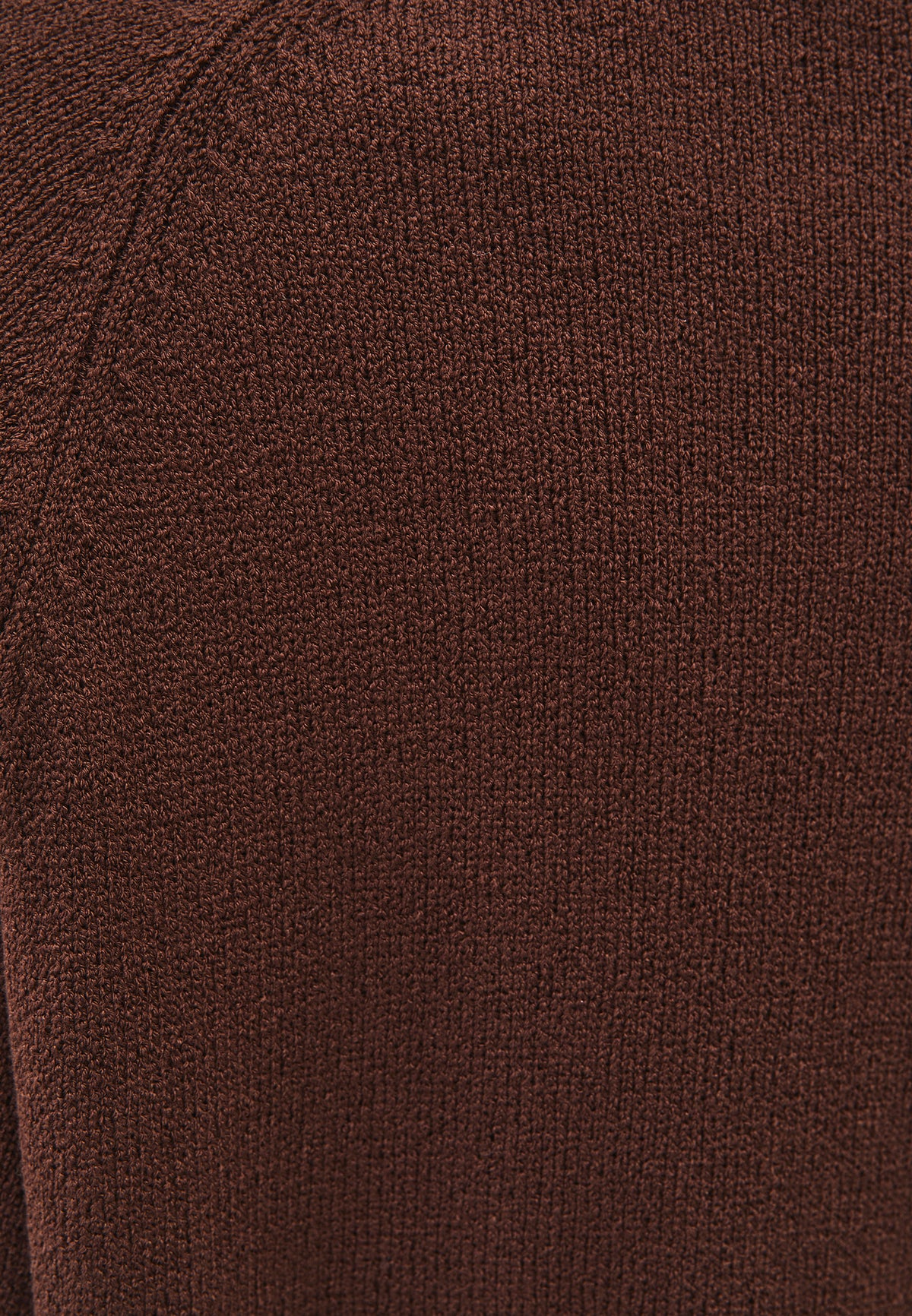 Raglan Sleeve Loose Fit Crew Neck Sweater - Brown