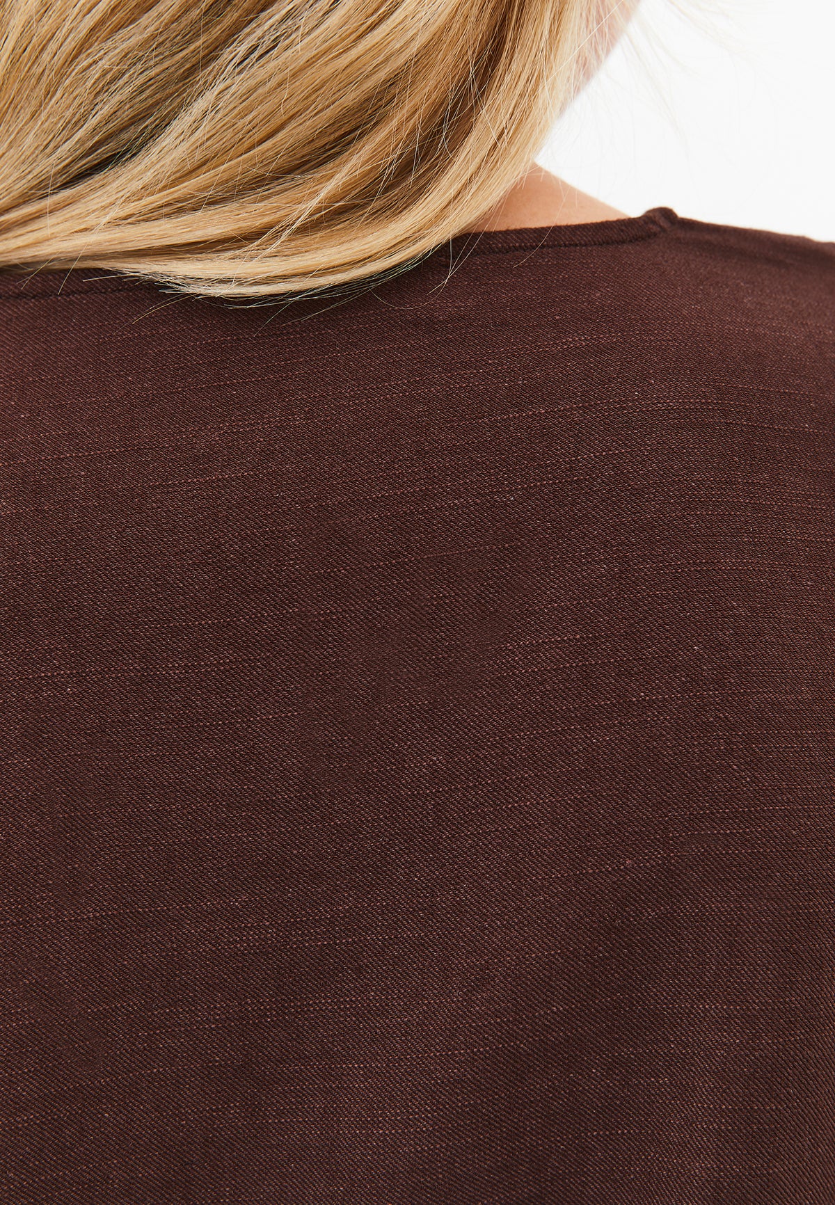 V Neck Button Detailed Blouse - Brown
