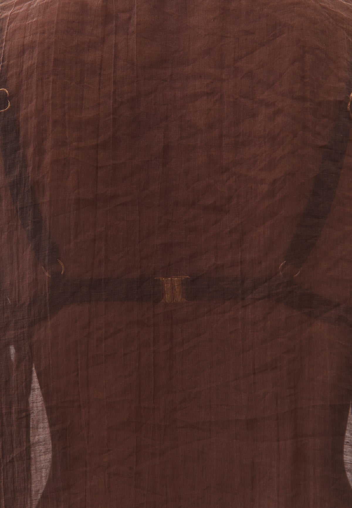 Tunic Blouse With Button Details - Brown