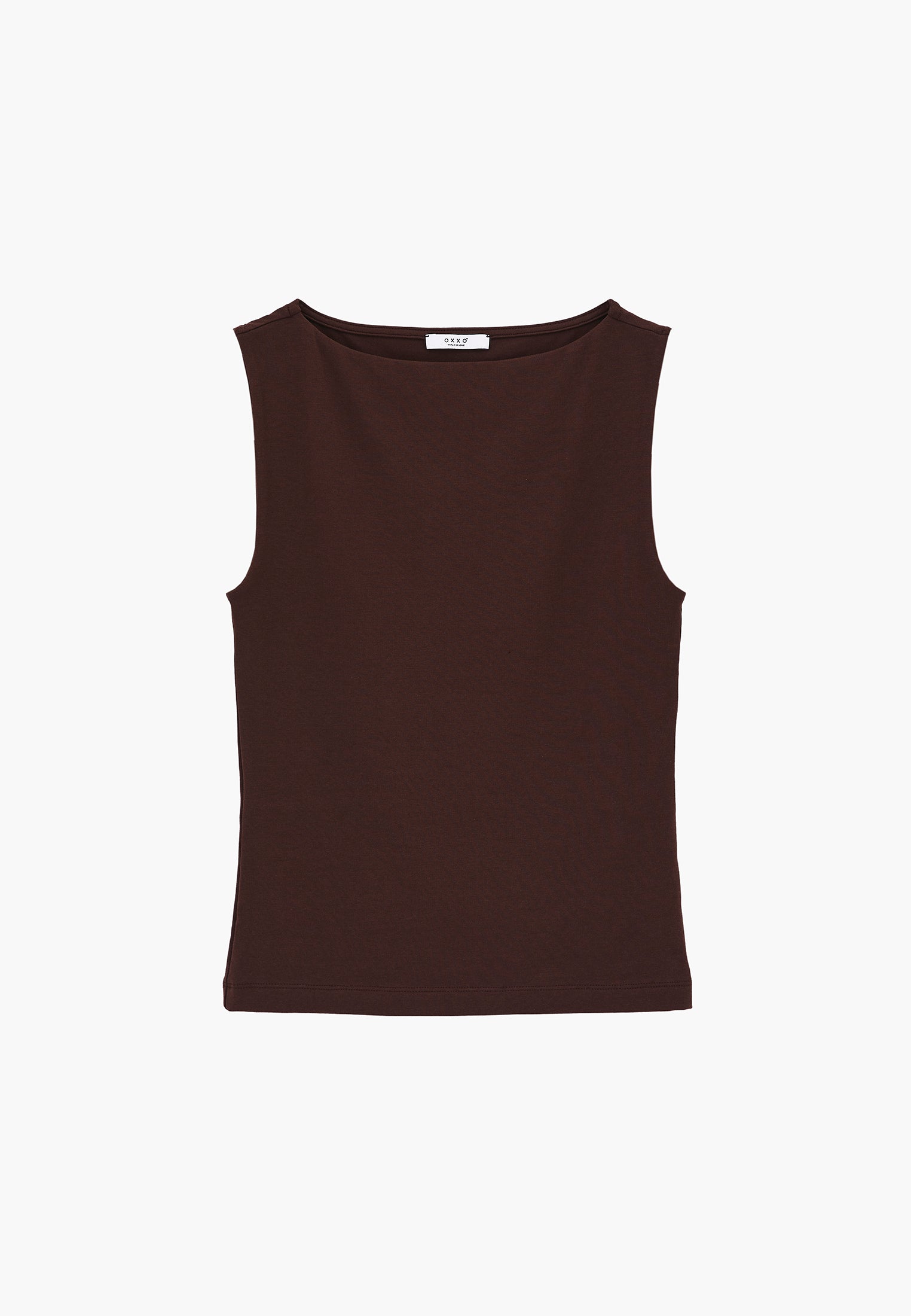 Boat Neck Tank Top - CHICORY COFFEE