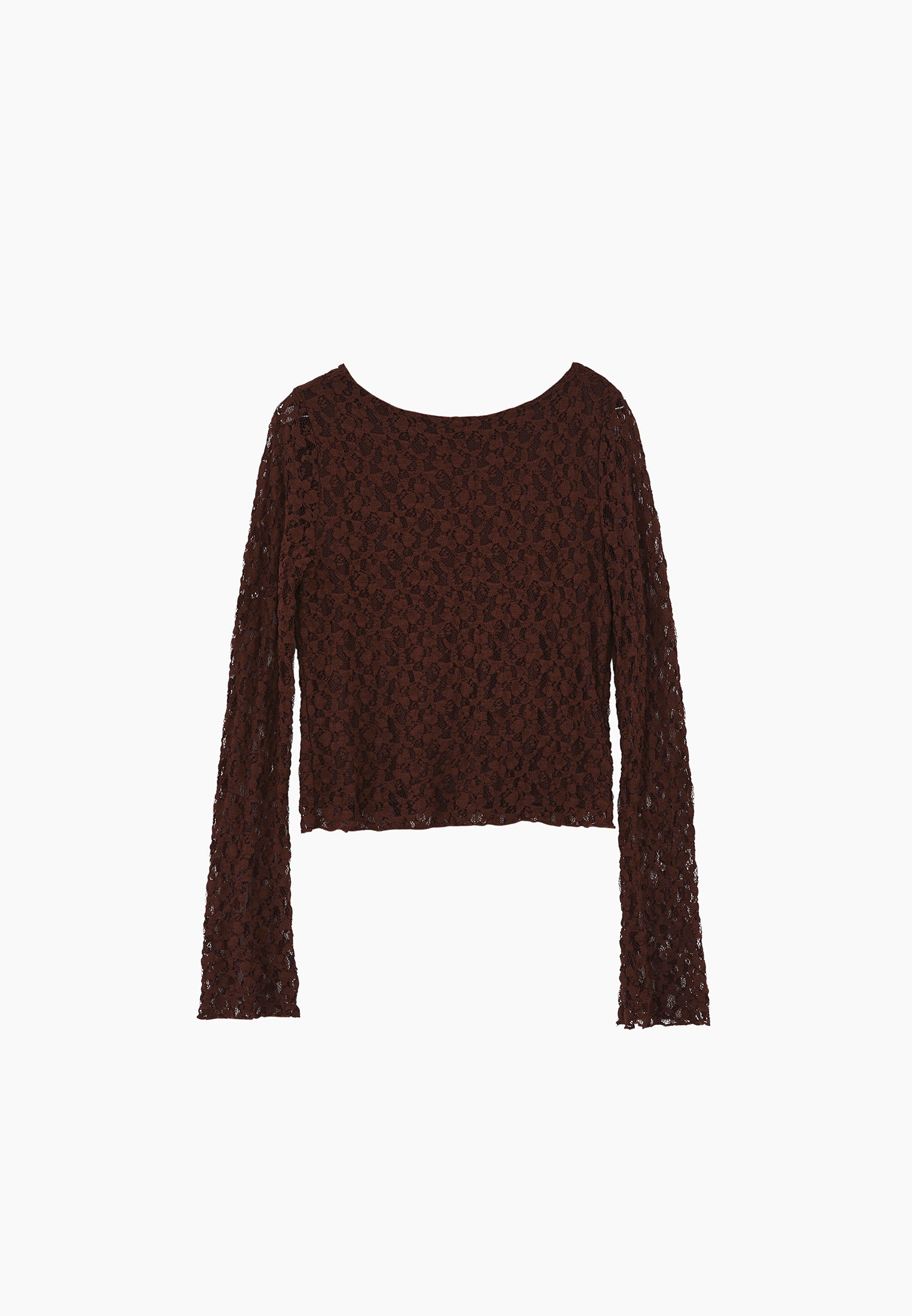 Boat Neck Long Sleeve T-Shirt - CHICORY COFFEE
