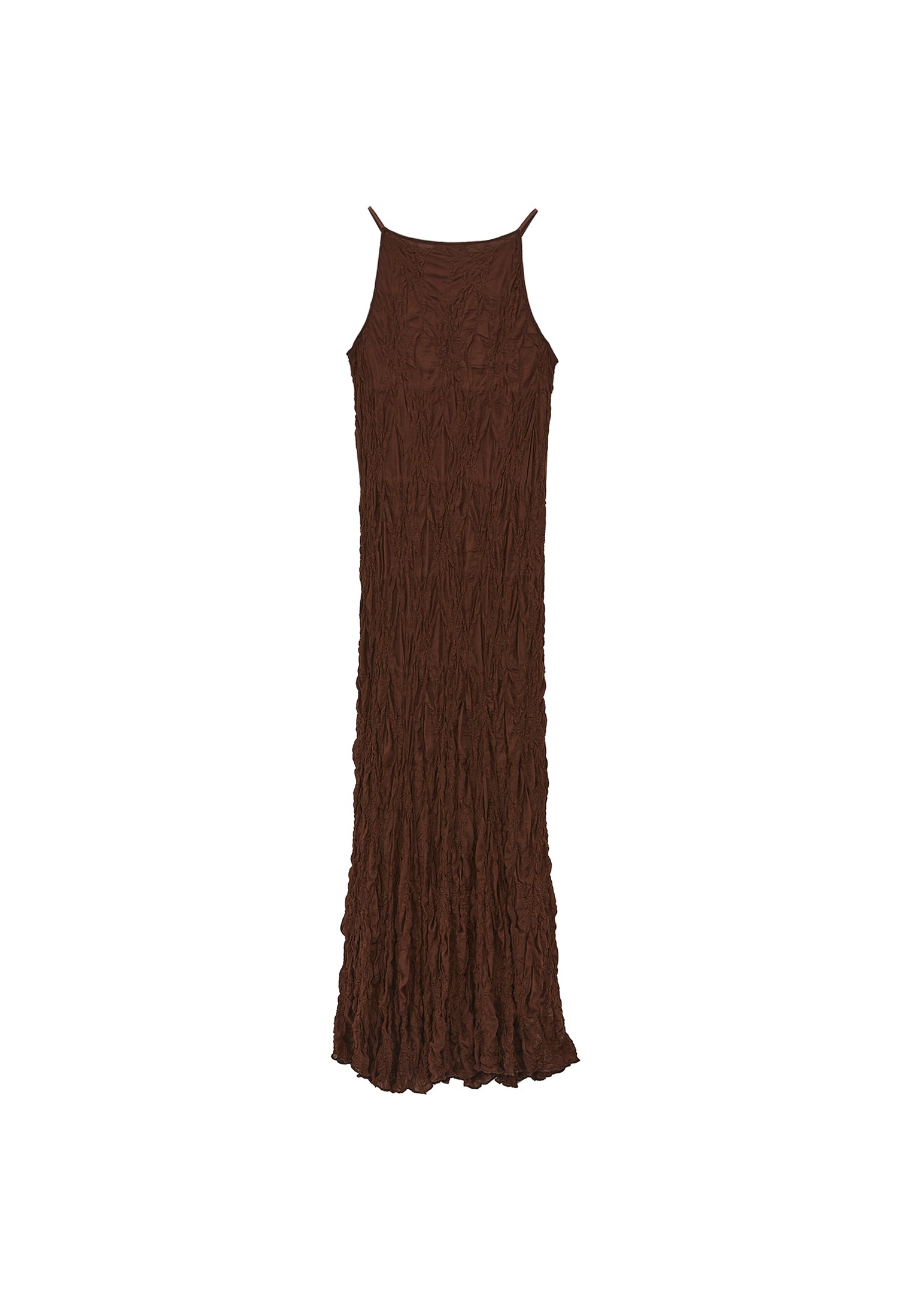 LACED LONG DRESS - CHICORY COFFEE