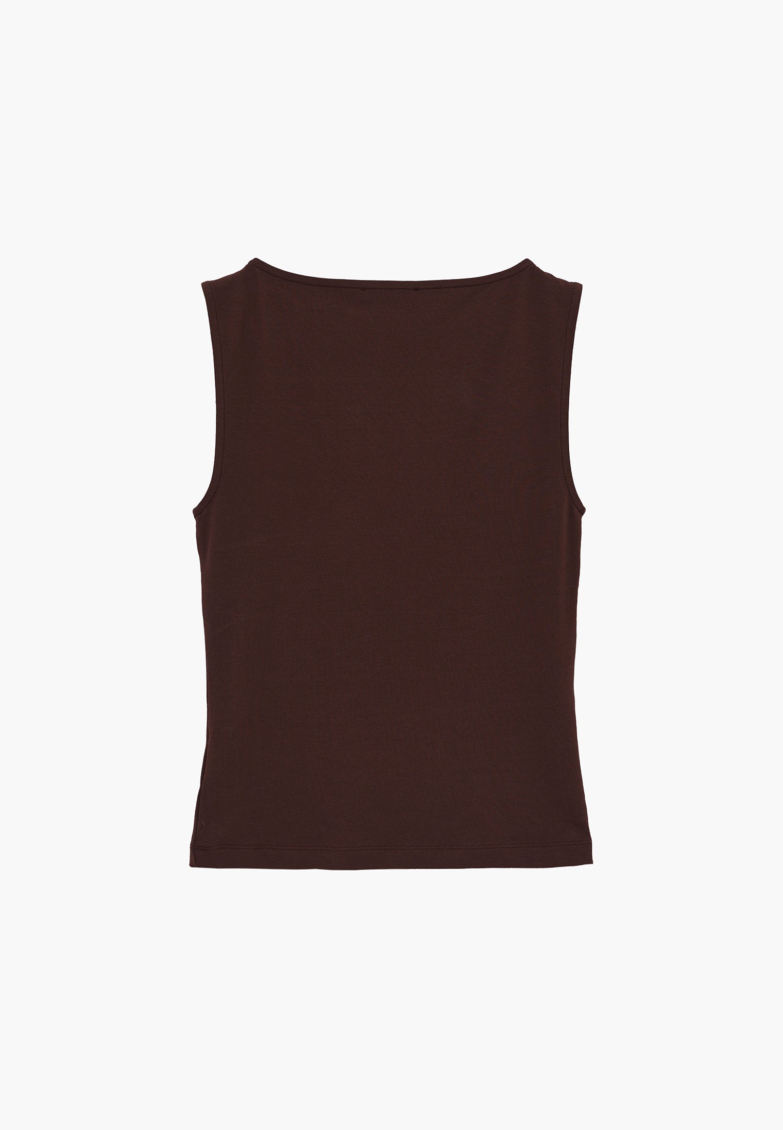 Boat Neck Tank Top - CHICORY COFFEE