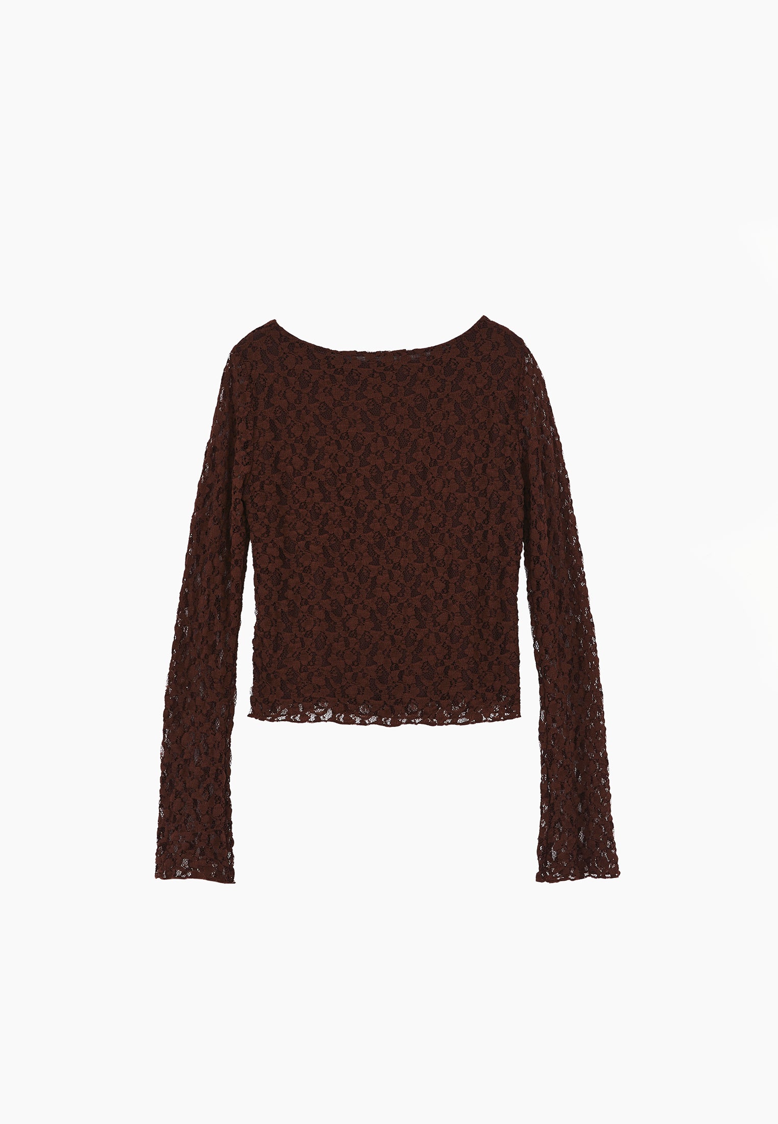 Boat Neck Long Sleeve T-Shirt - CHICORY COFFEE