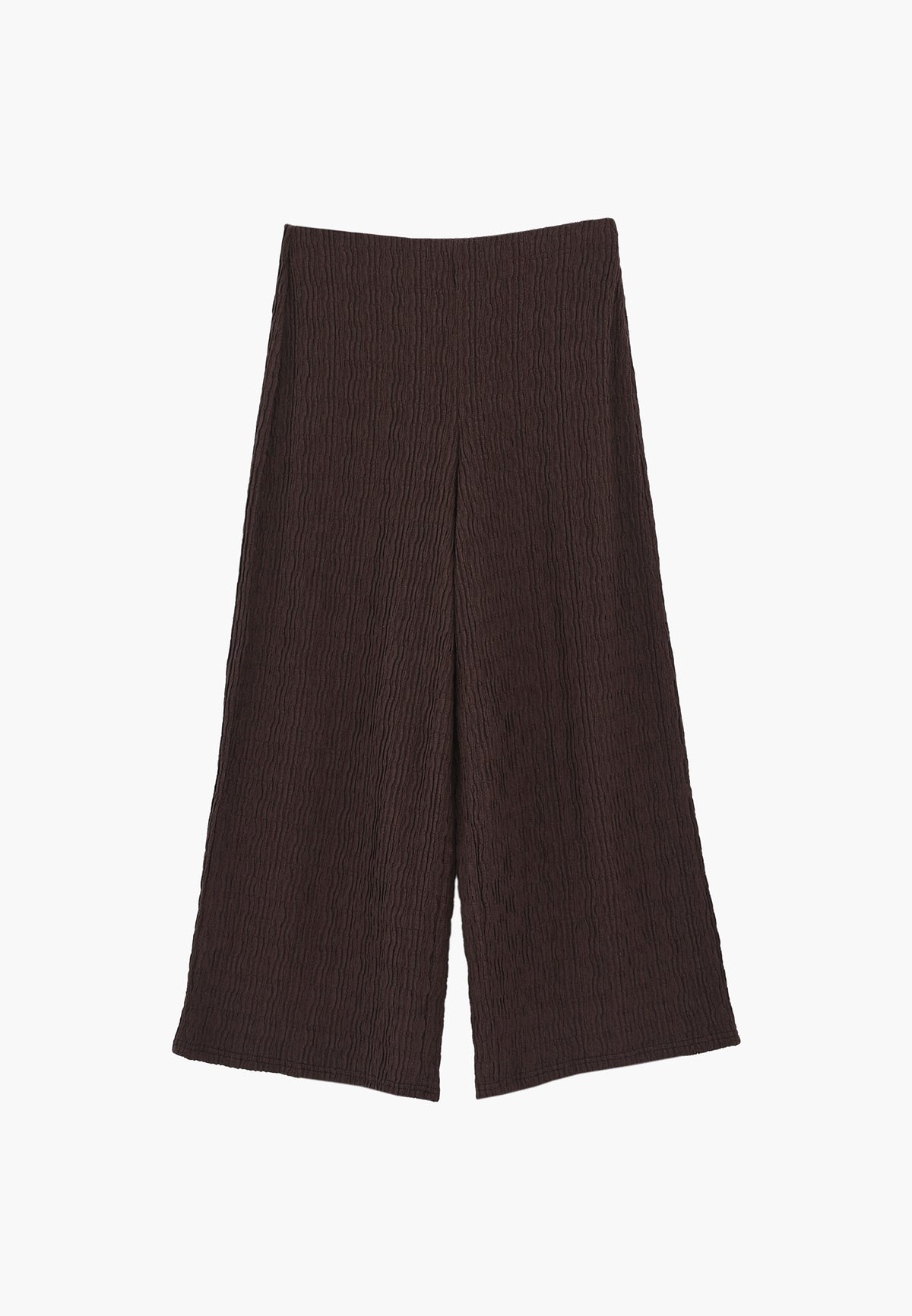 Wide Leg Midi Culotte Pants - Brown
