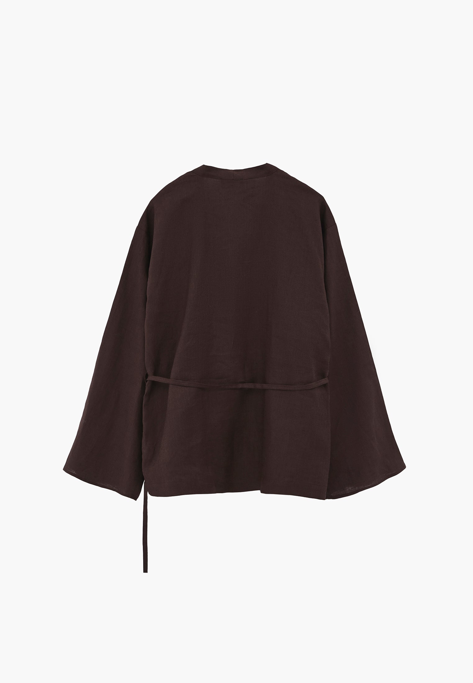 Oversize Jacket With Buckle Detail And Tie - CHOCOLATE BROWN