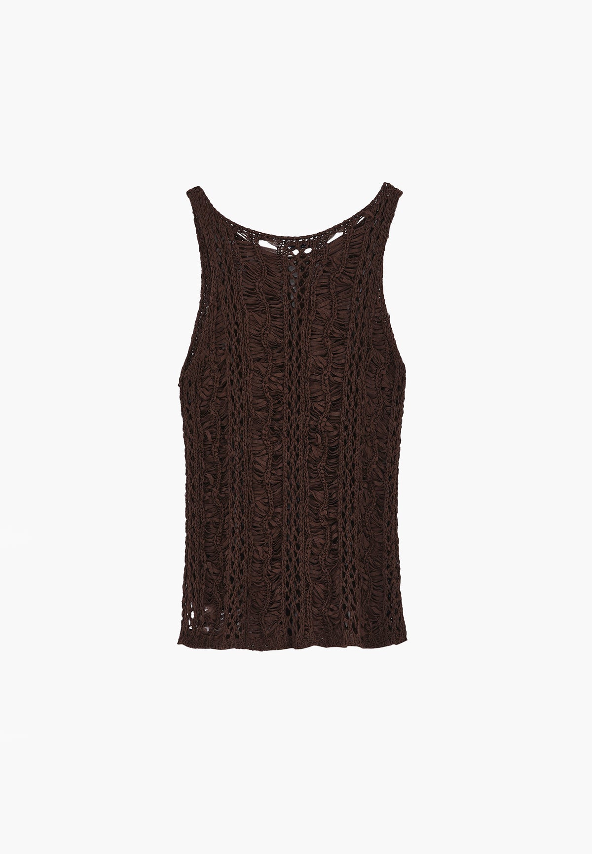 Sleeveless Ajour Tank Top - Brown