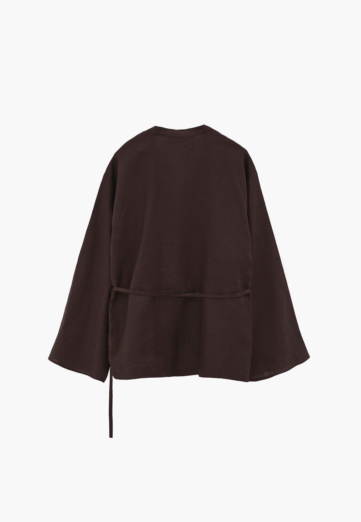 Oversize Jacket With Buckle Detail And Tie - CHOCOLATE BROWN