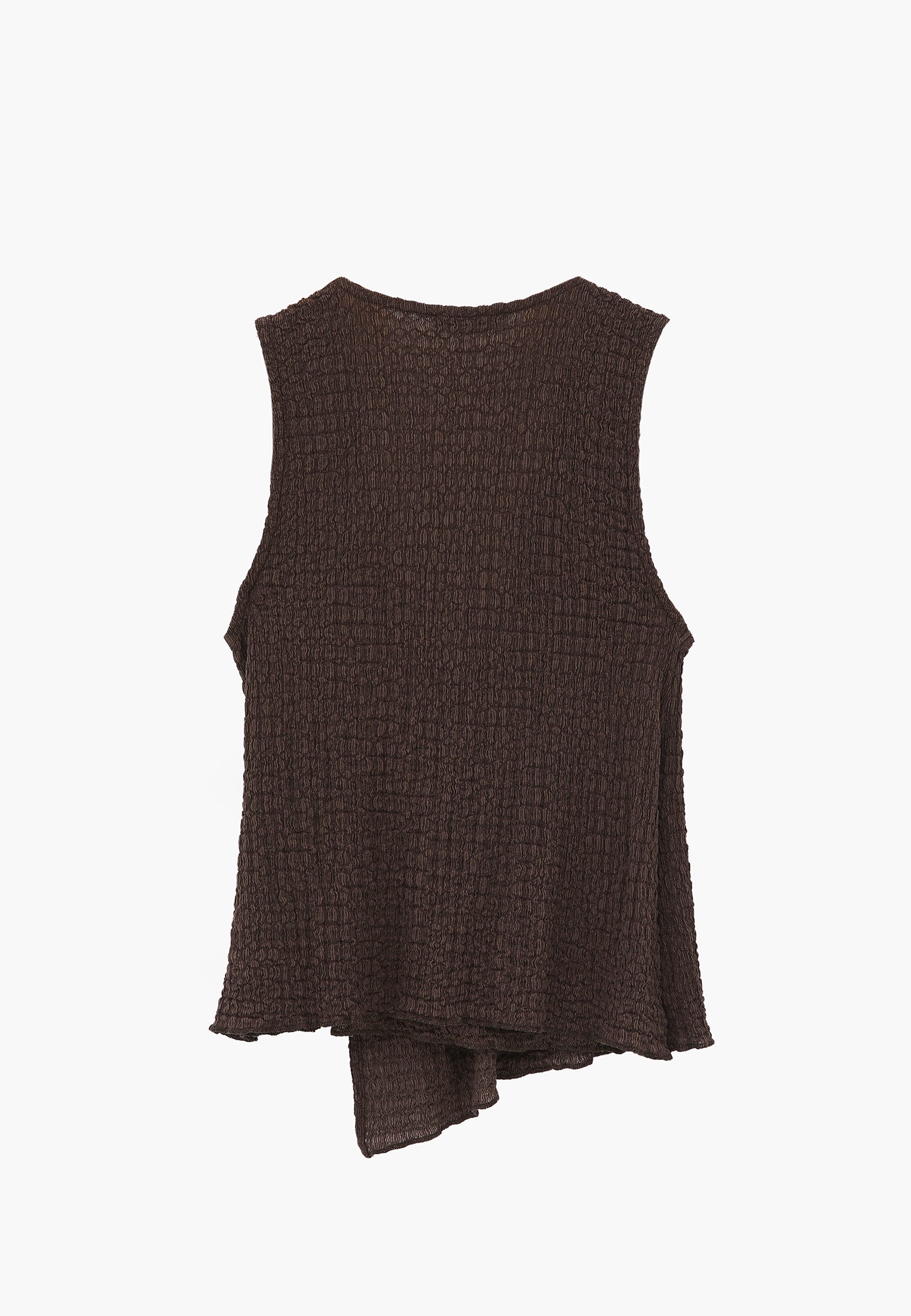 V Neck Blouse Without Sleeve Detail - CHOCOLATE BROWN