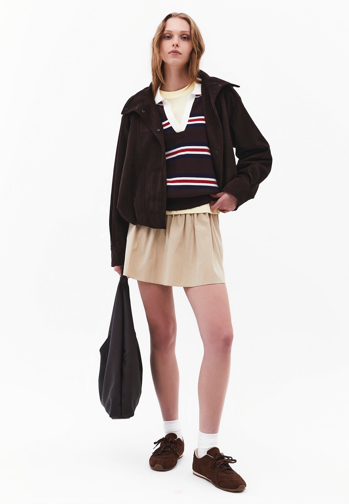 Striped Sweater with Polo Collar - Mix Color