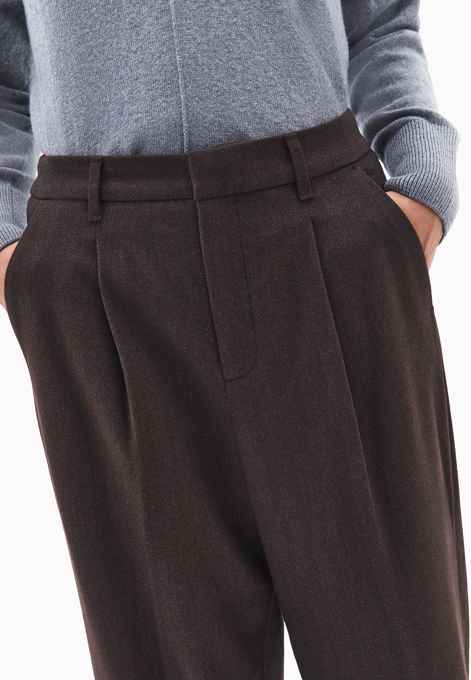 Pleated wide leg pants - CHOCOLATE TORTE