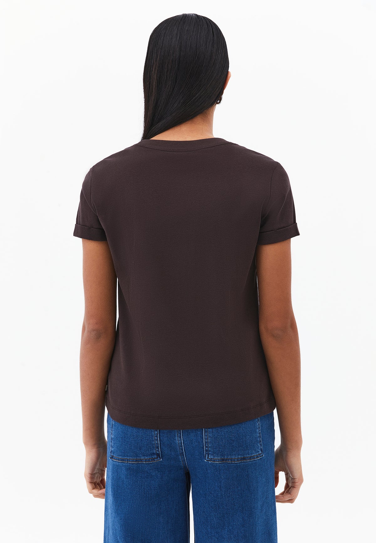Women's Crew Neck Short Sleeve T-Shirt - CHOCOLATE TORTE