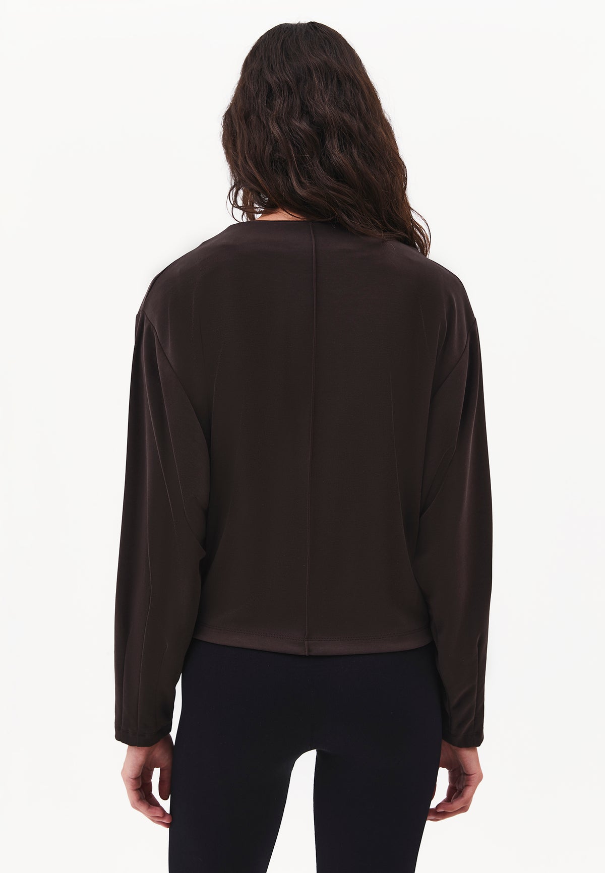 High Neck Long Sleeve Sweatshirt - CHOCOLATE TORTE