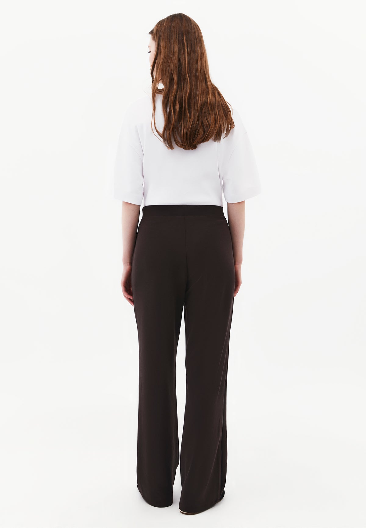 Women High Waist Straight Leg Pocket Detail Pants - CHOCOLATE TORTE