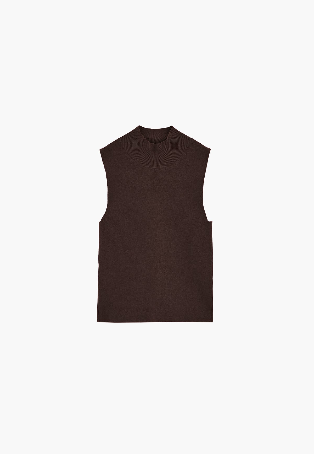 High Neck Slim Tank Top - CHOCOLATE TORTE