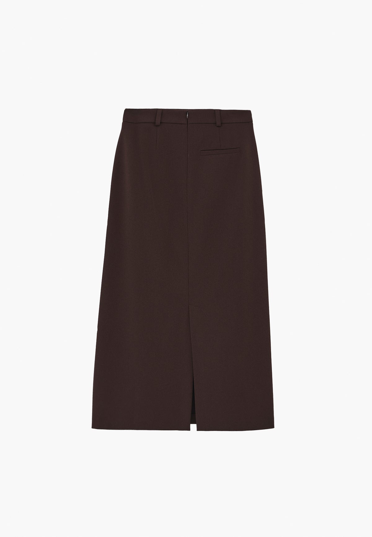 Cut-Out Ultra High Waist Long Skirt - Brown